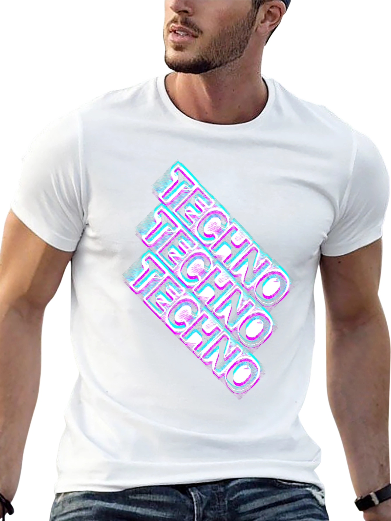 Retro Techno Glitch T-Shirt - Rave Party Tee