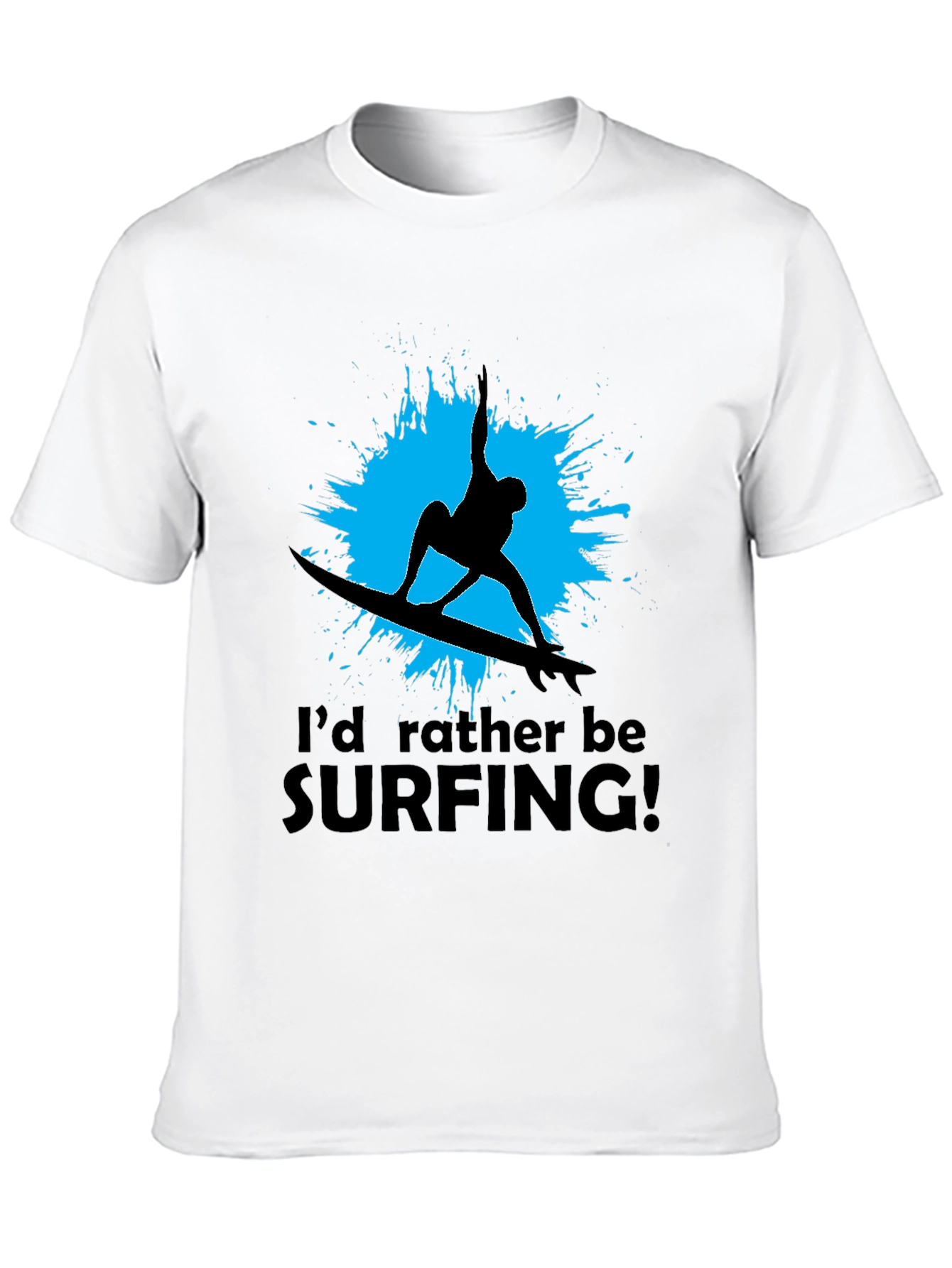 Surfer T-Shirt: Id Rather Be Surfing Black Tee