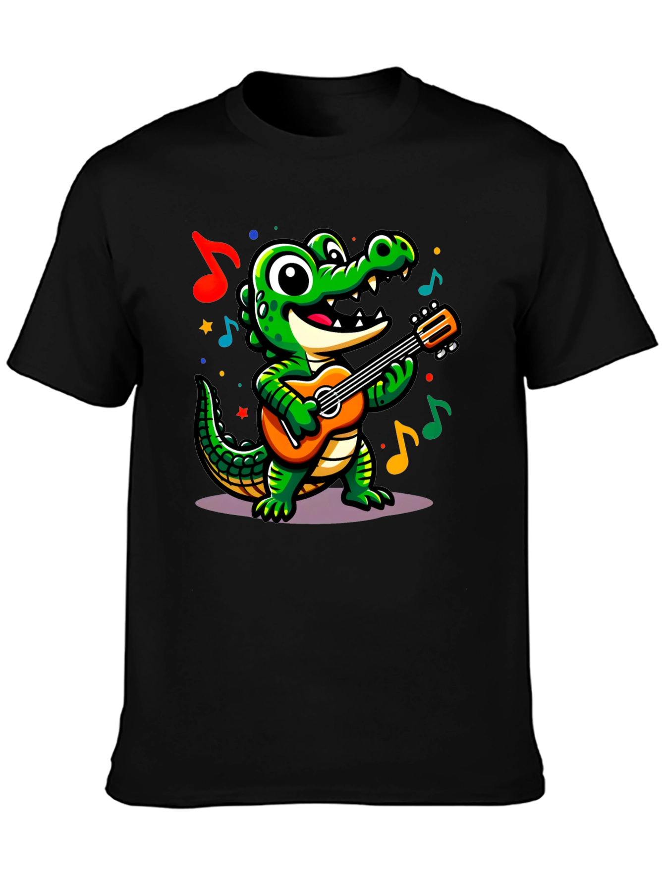 Cartoon Alligator Guitar T-Shirt