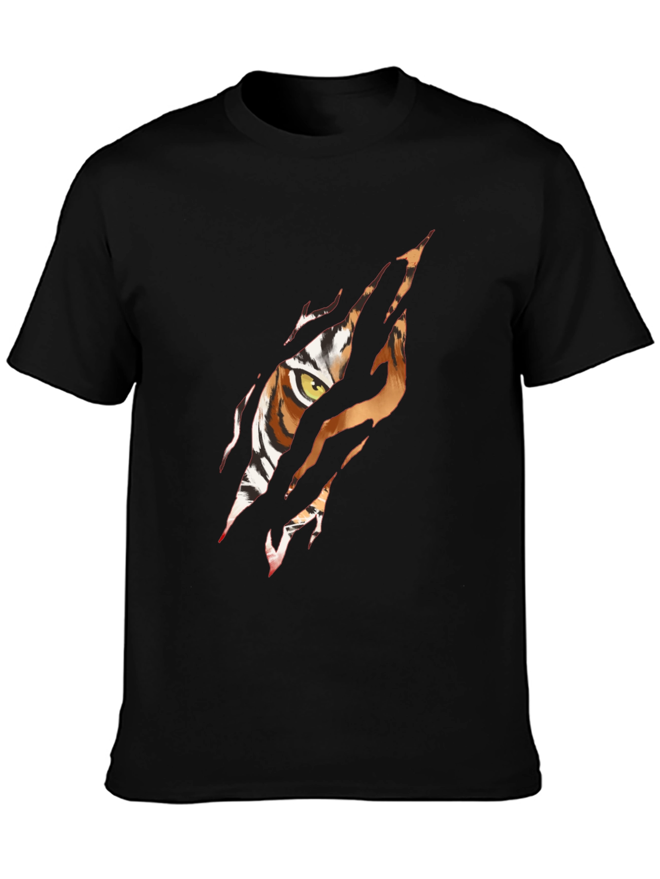 Tiger Eye Graphic Print Black T-Shirt
