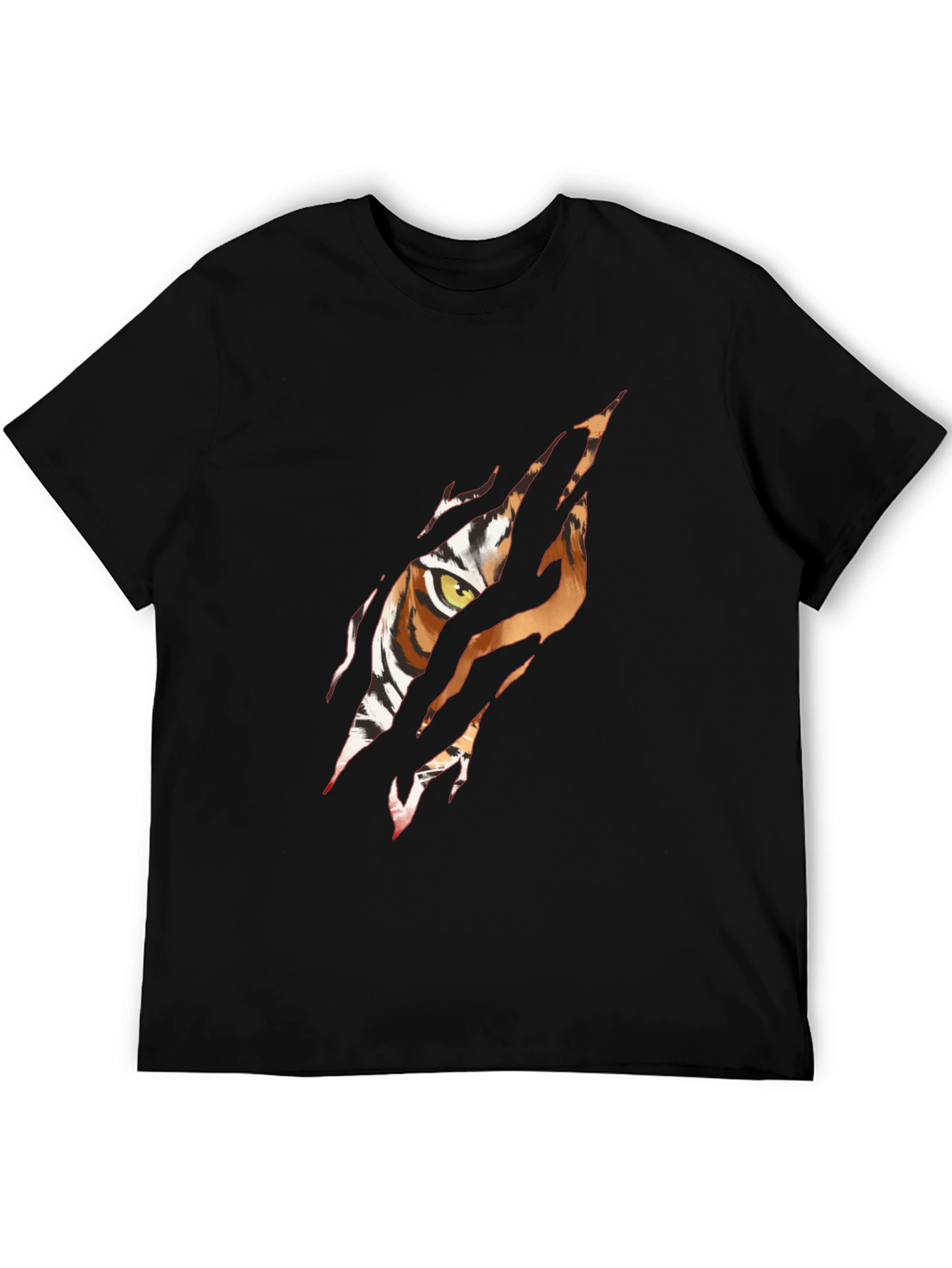 Tiger Eye Graphic Print Black T-Shirt