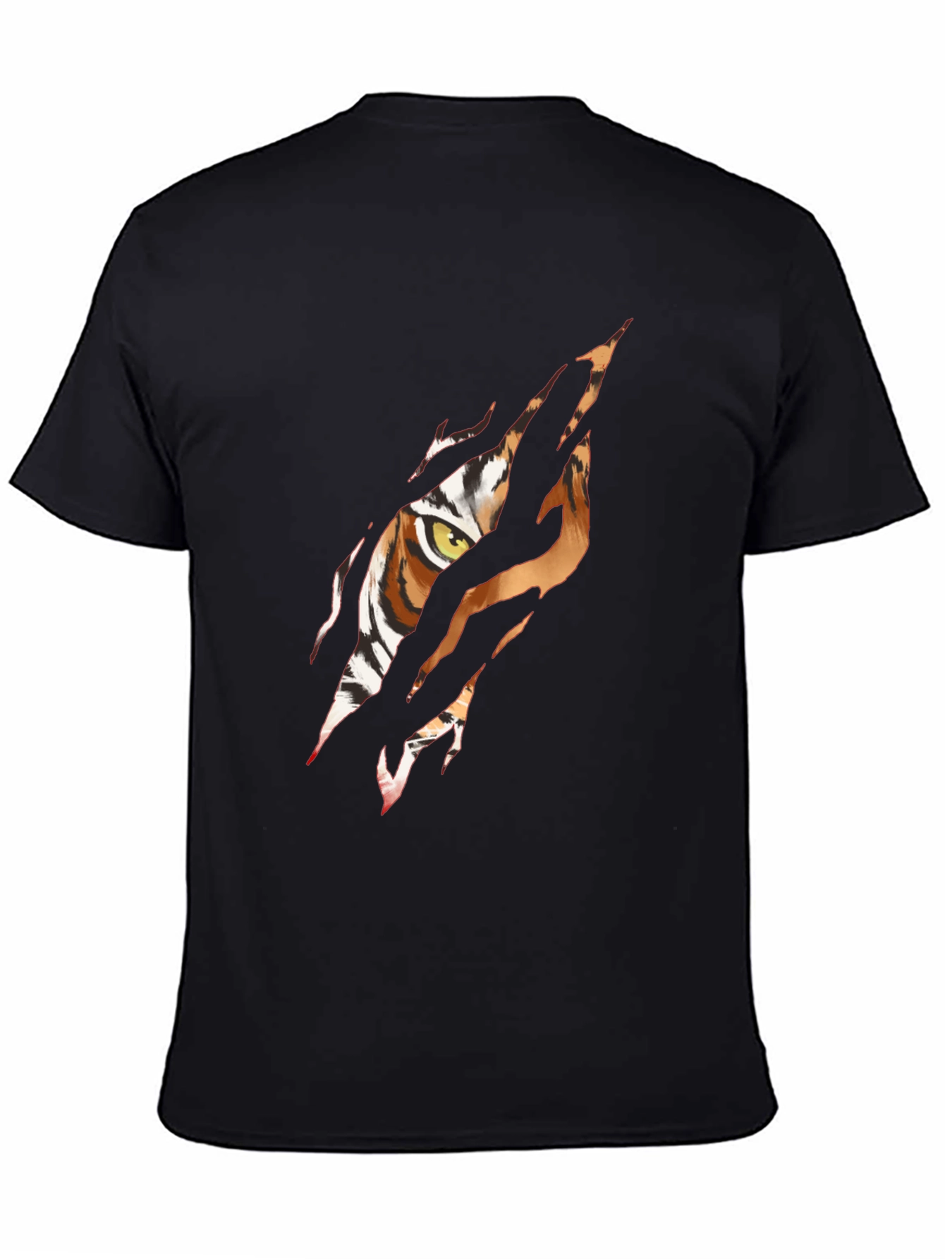 Tiger Eye Graphic Print Black T-Shirt