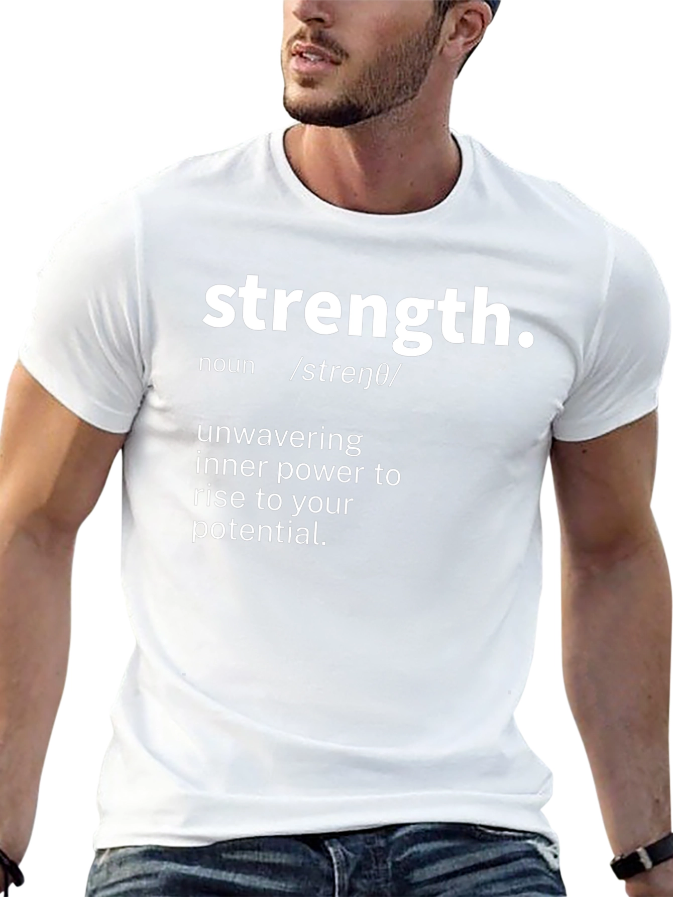 Strength Definition Black T-Shirt - Motivational Tee