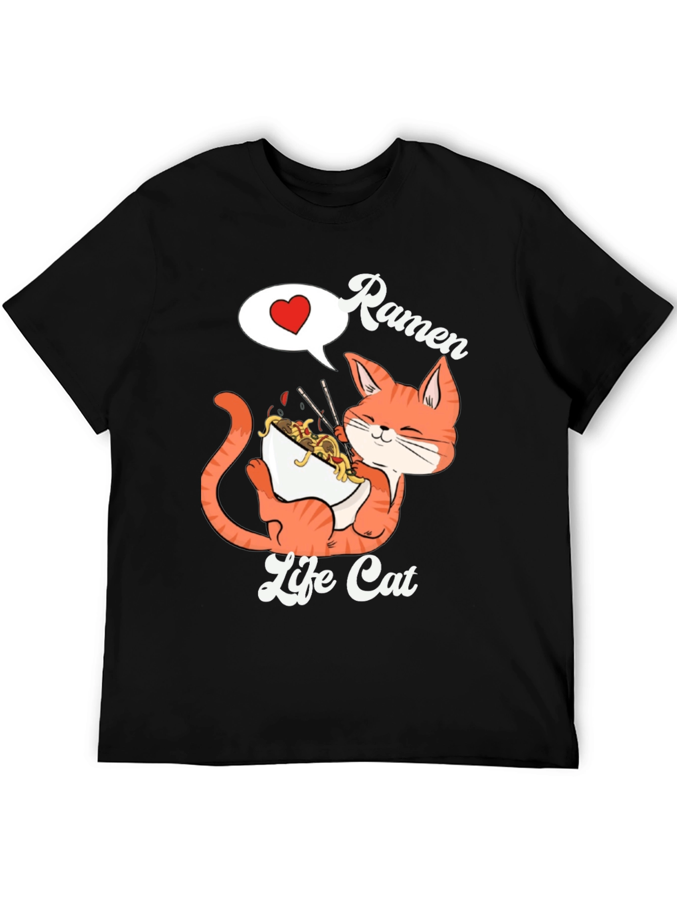 Ramen Life Cat Graphic T-Shirt