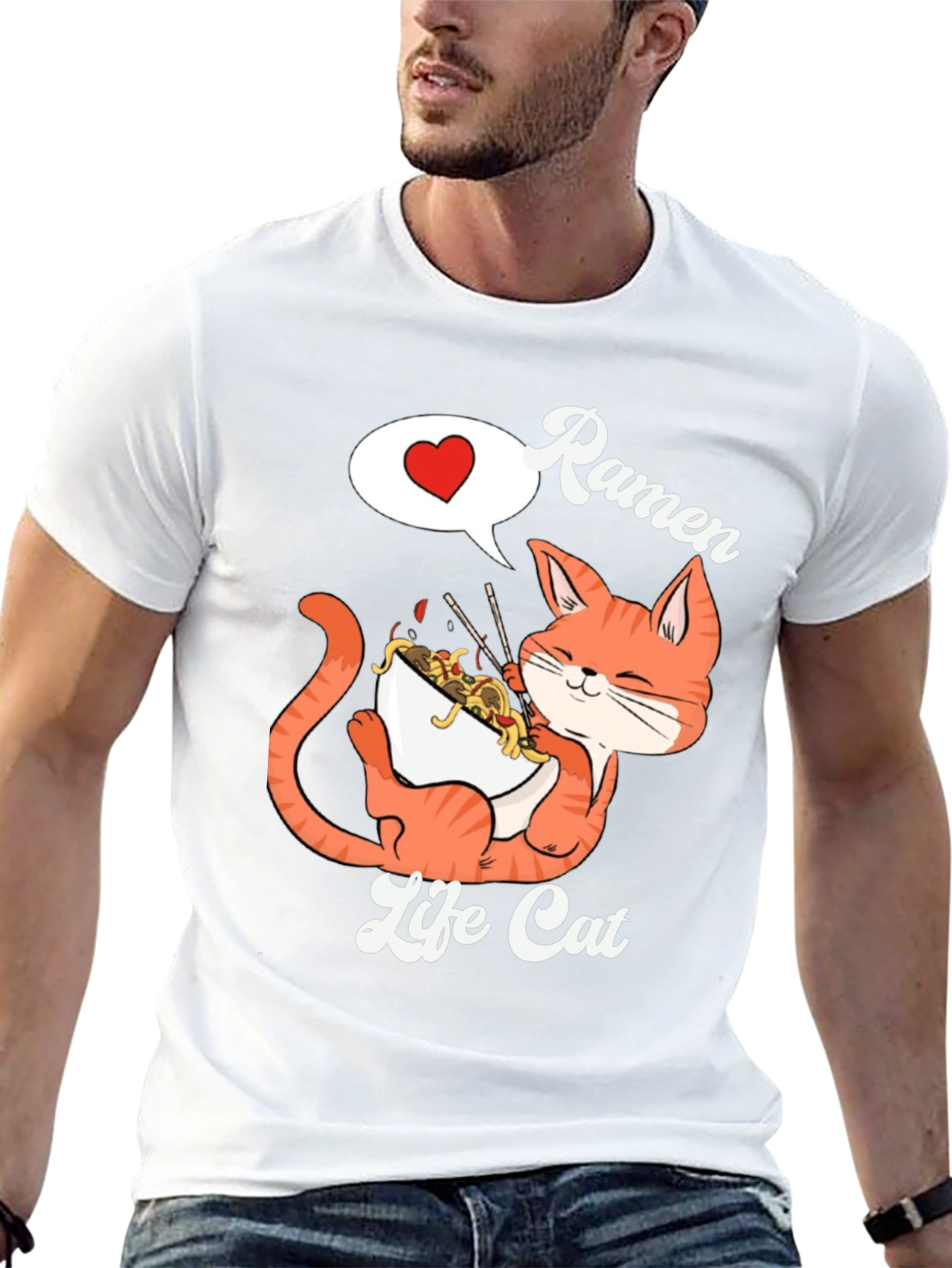 Ramen Life Cat Graphic T-Shirt