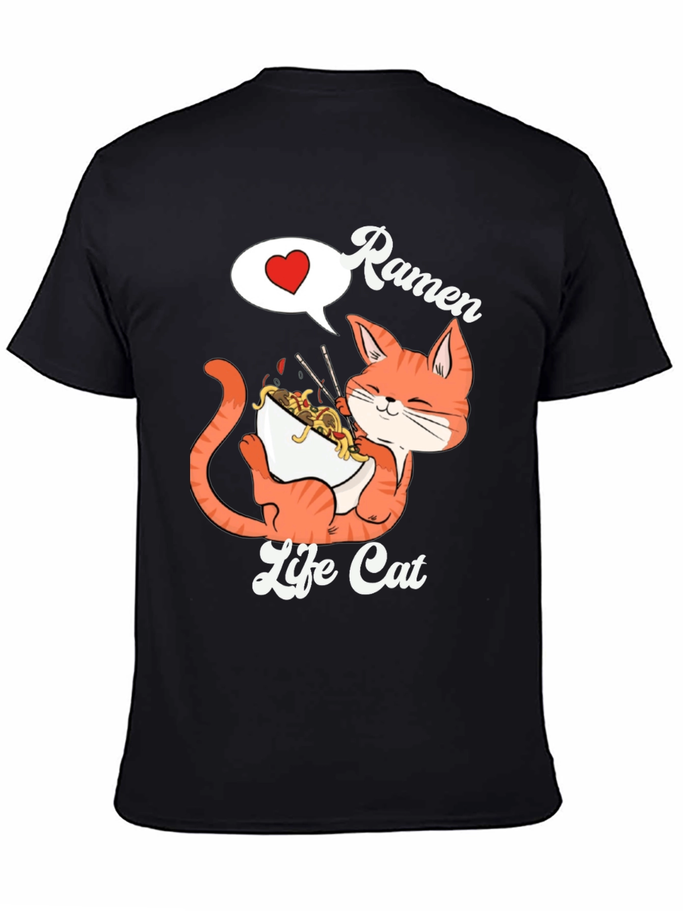 Ramen Life Cat Graphic T-Shirt