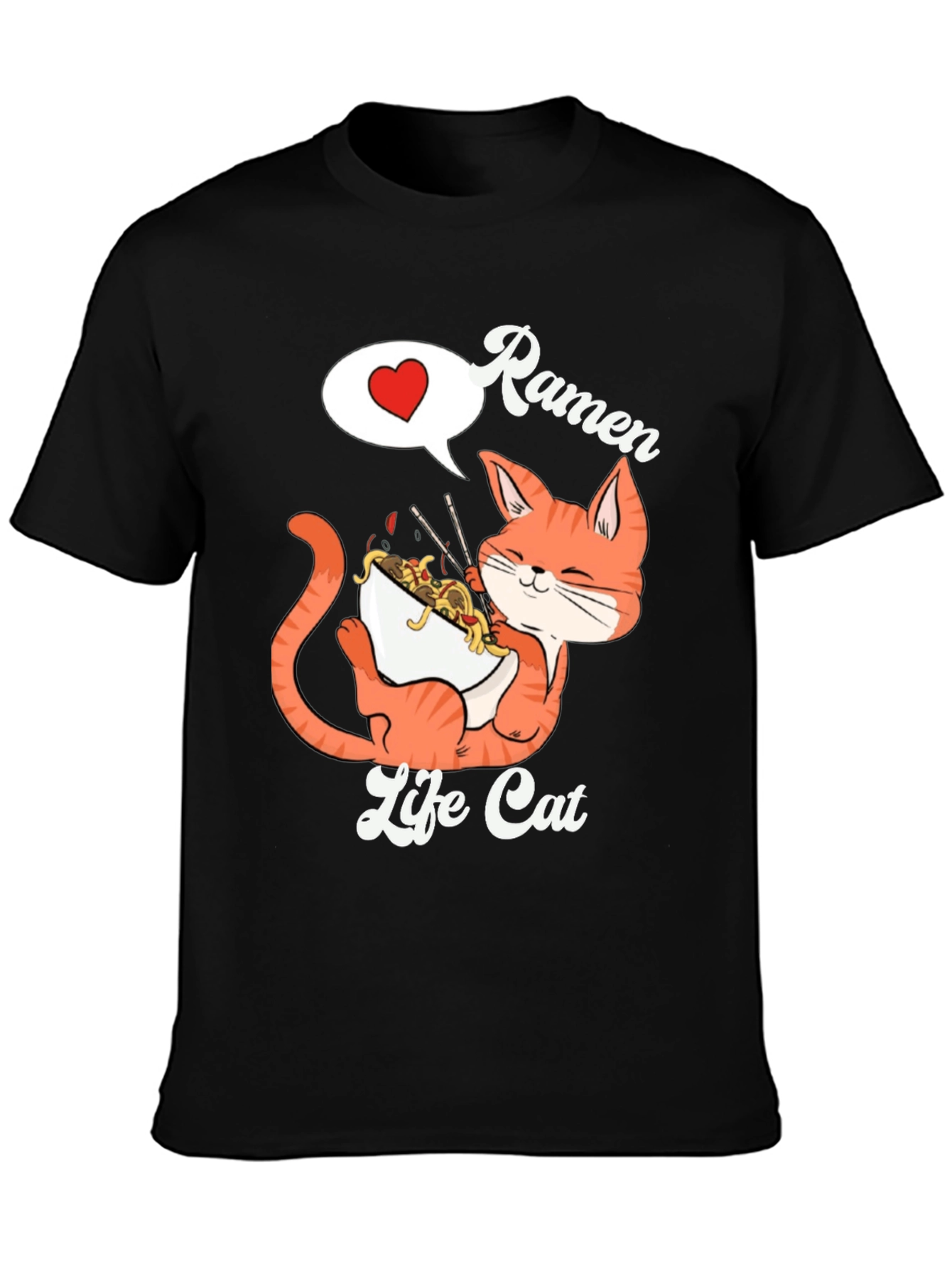 Ramen Life Cat Graphic T-Shirt