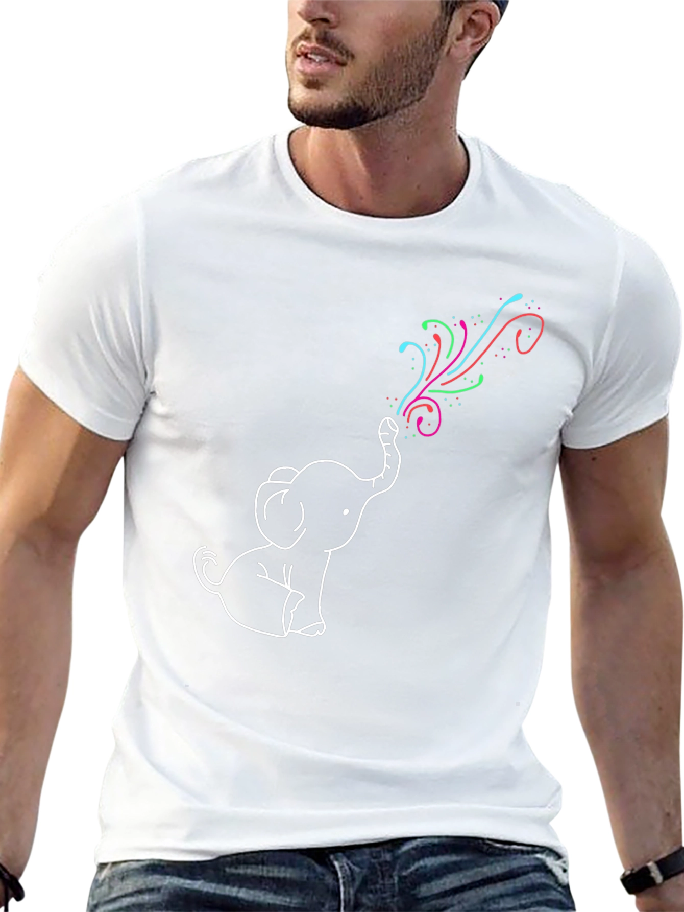 Elephant Rainbow T-Shirt - Fun Graphic Tee