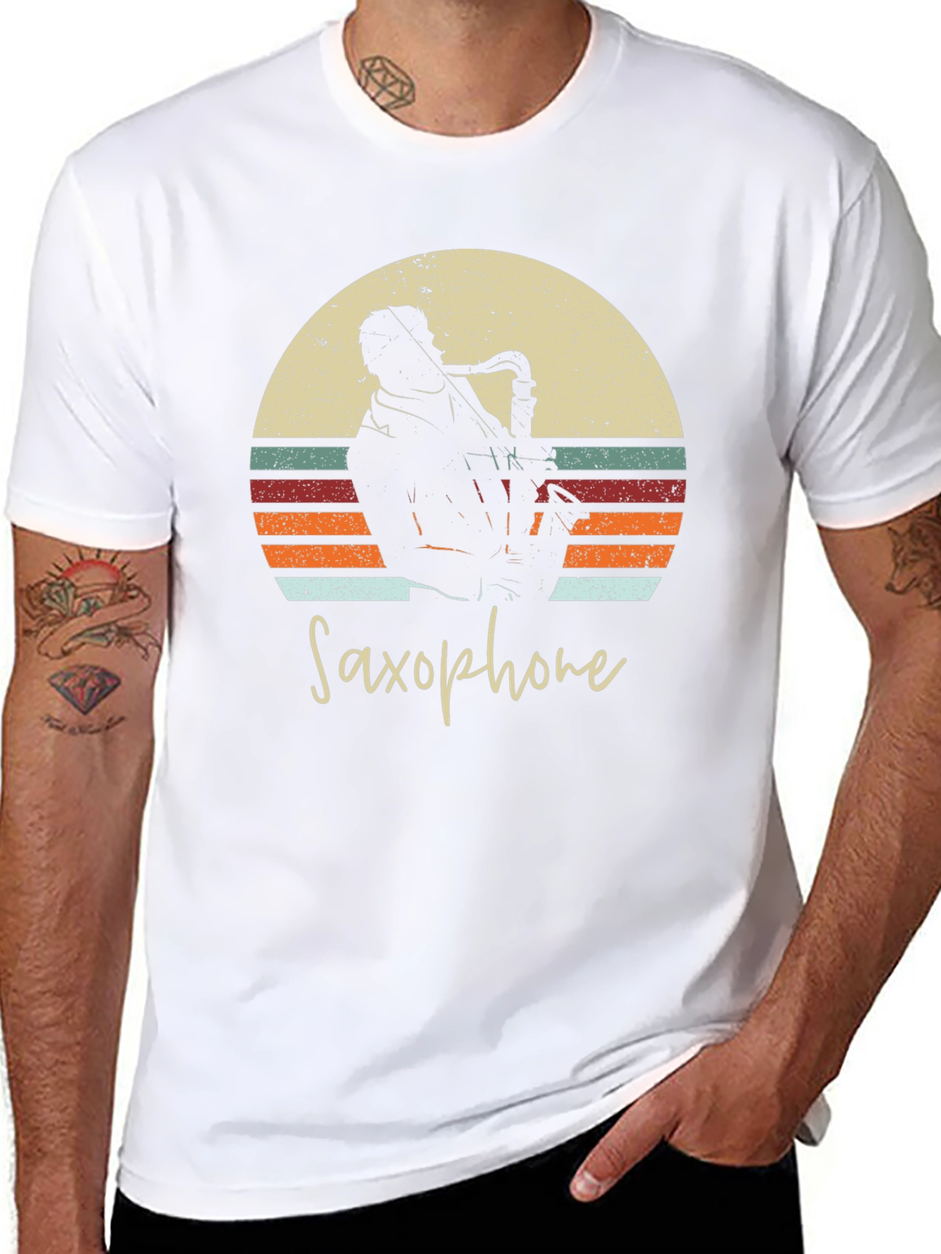 Retro Saxophone T-Shirt - Musician Apparel