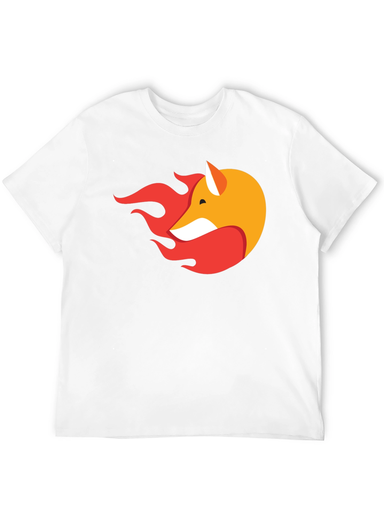 Stylish Black T-Shirt with Fox & Flame Graphic