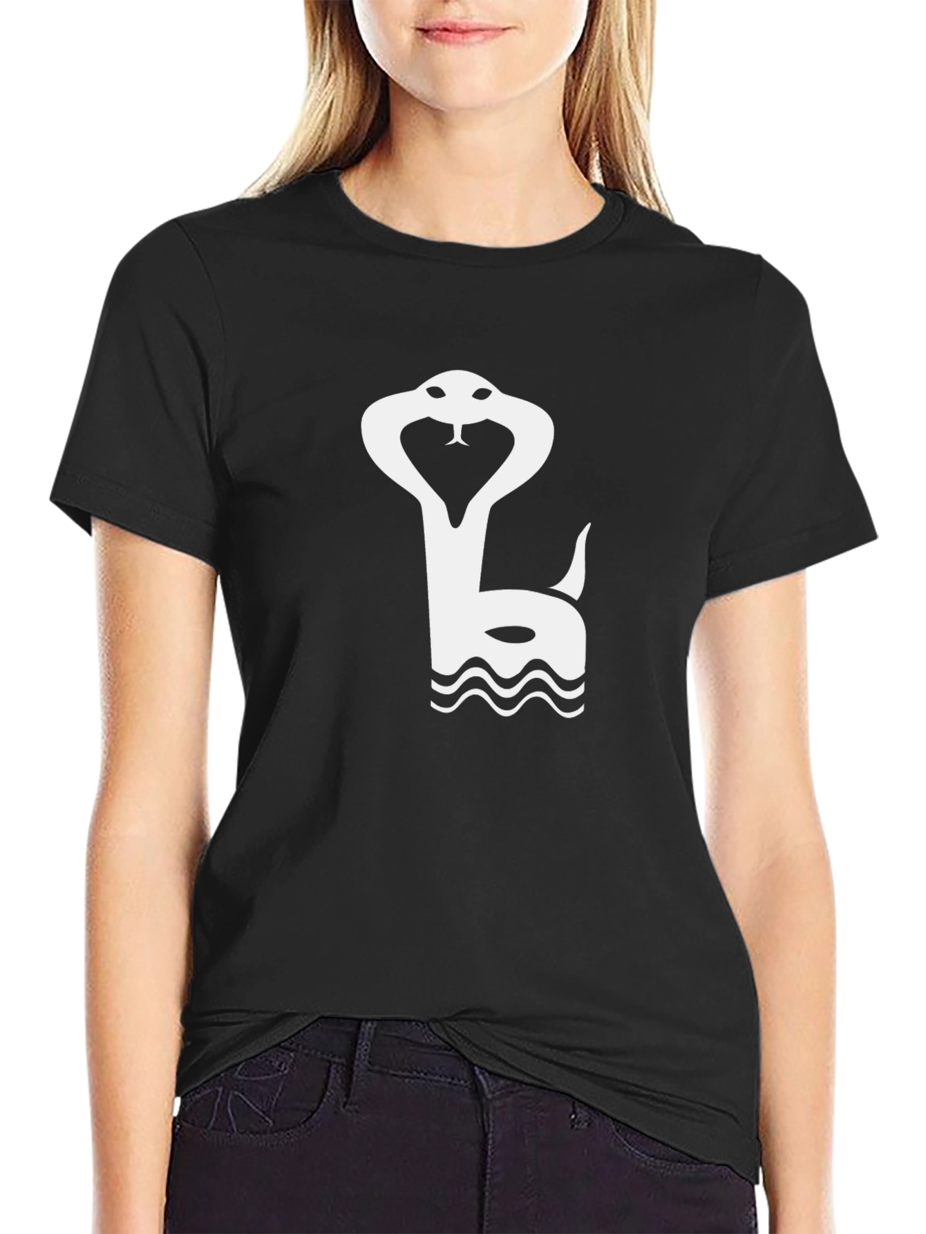 Black Snake Graphic Tee - Stylish Cobra Design