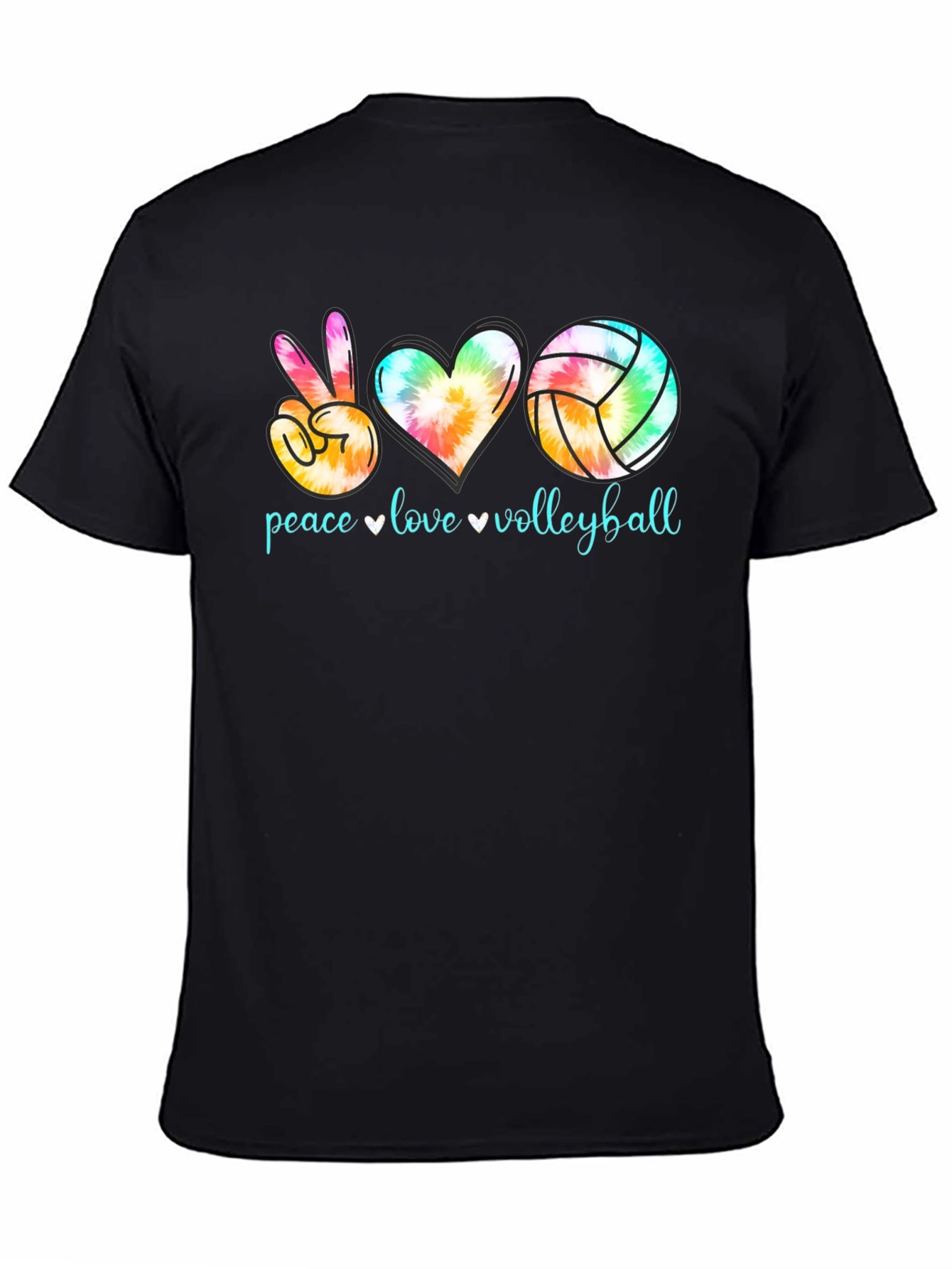 Peace Love Volleyball Tie-Dye Graphic Tee