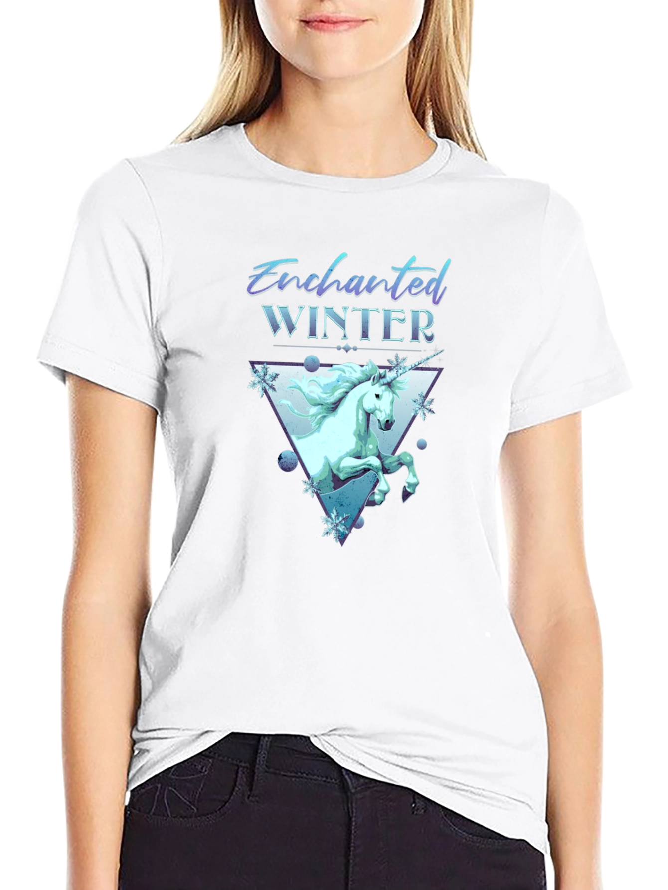 Enchanted Winter Unicorn Graphic T-Shirt