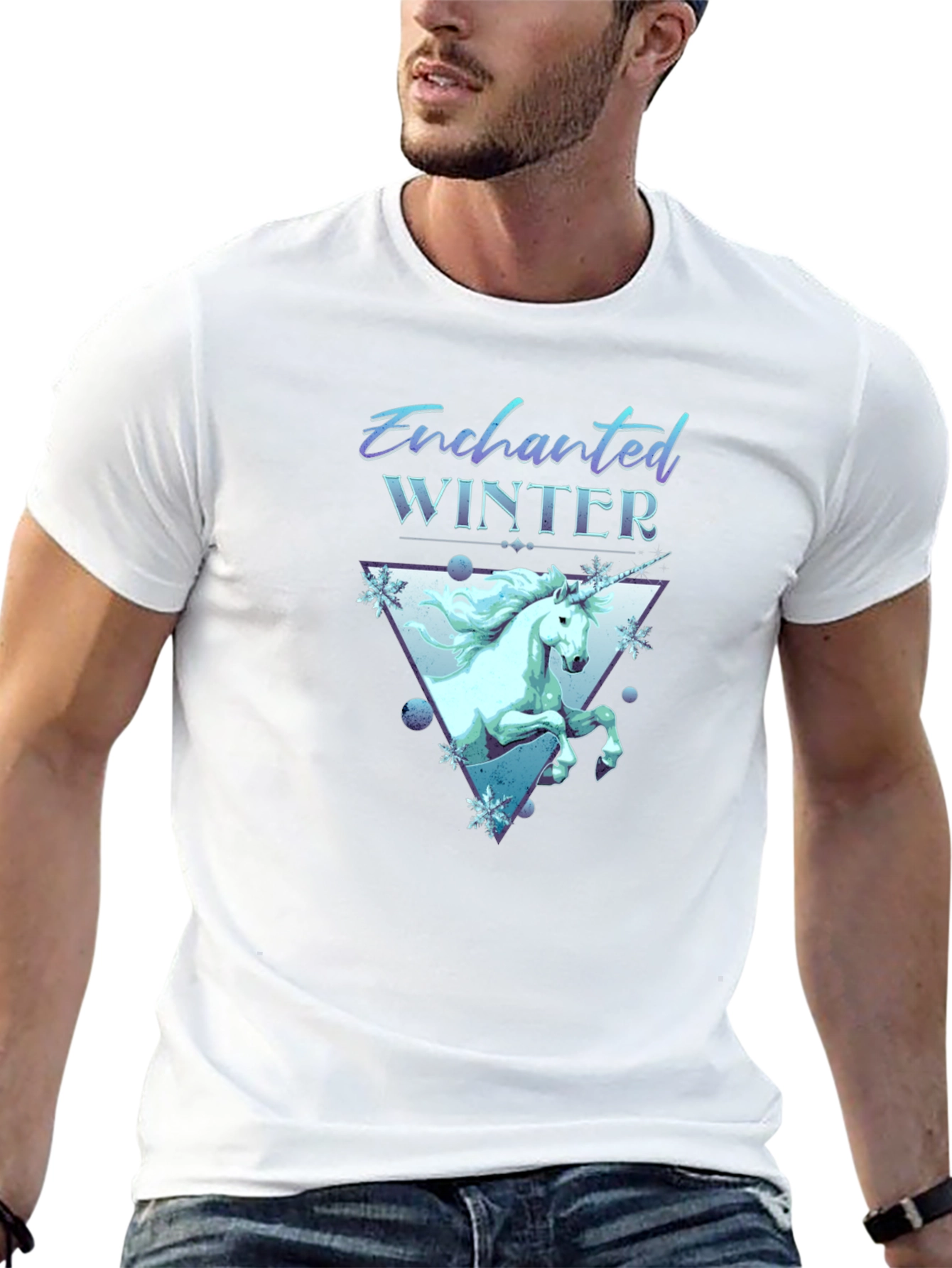 Enchanted Winter Unicorn Graphic T-Shirt