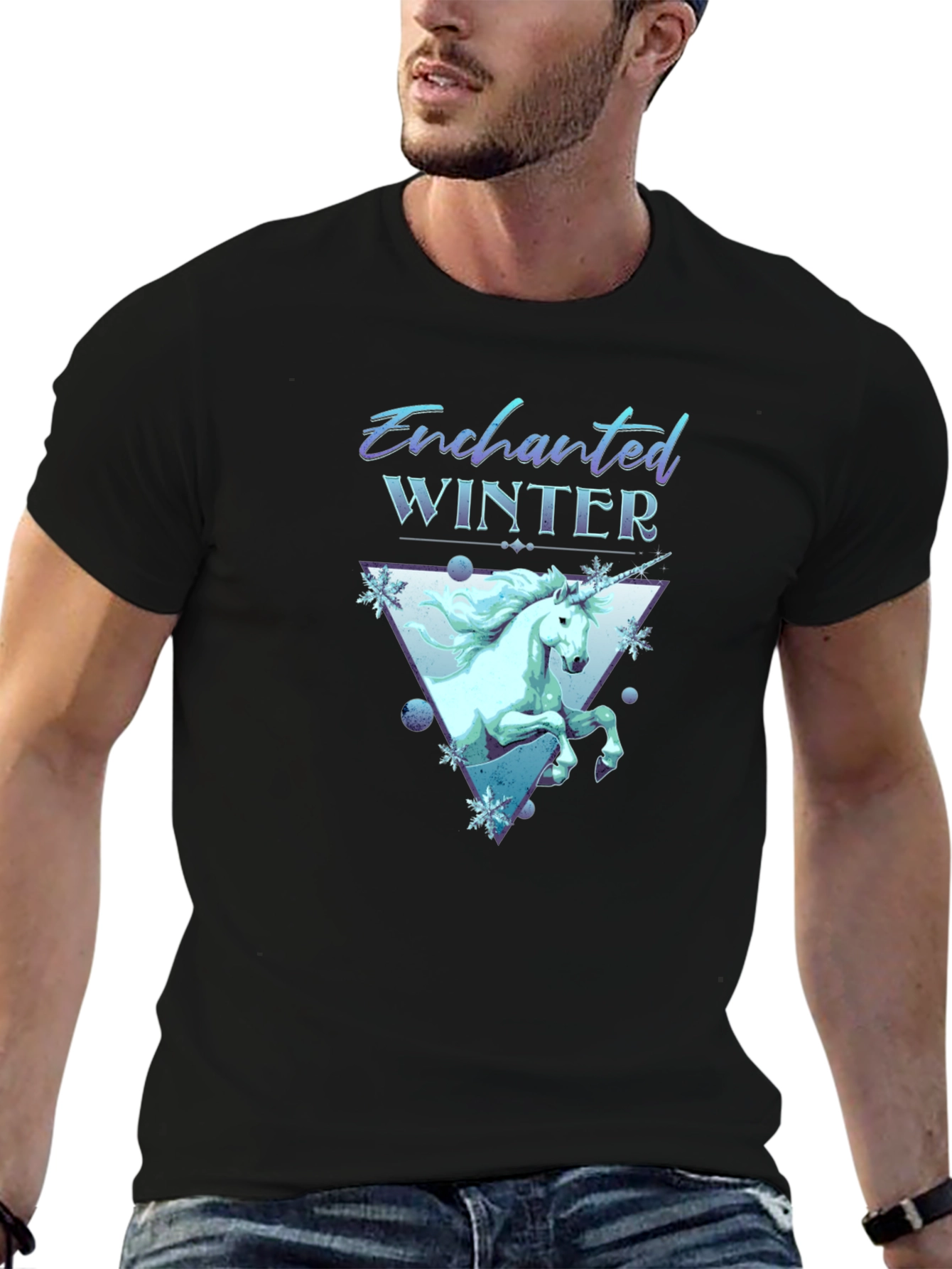 Enchanted Winter Unicorn Graphic T-Shirt