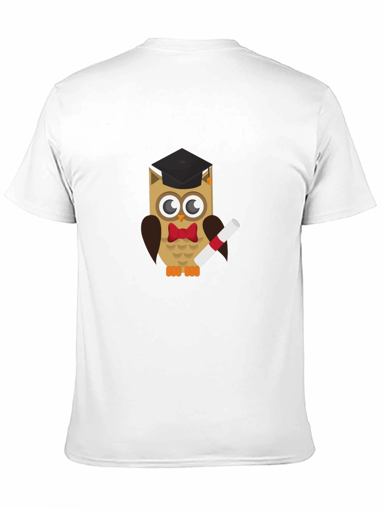 Graduation Owl Graphic Tee - Black Cotton T-Shirt