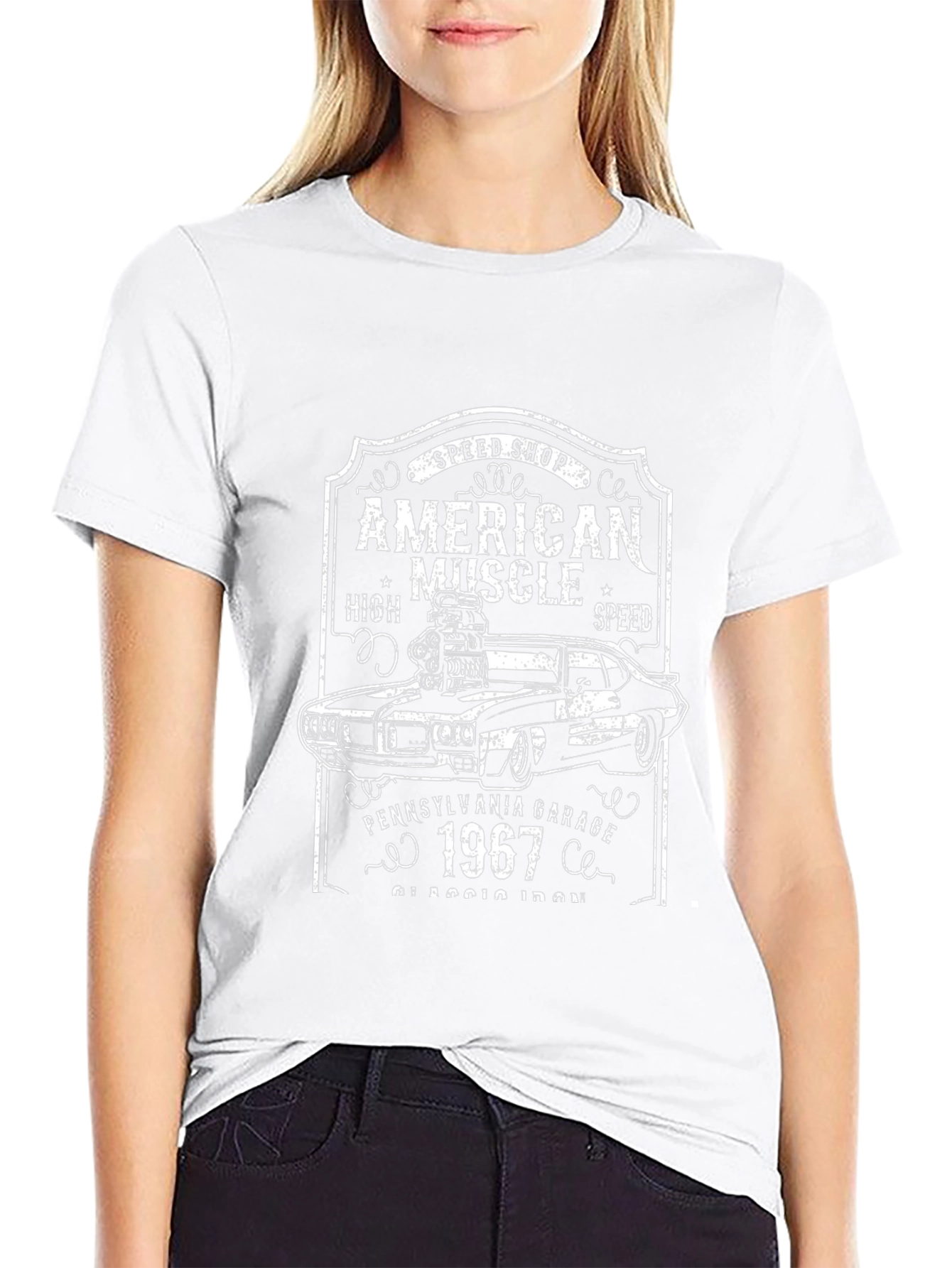 American Muscle Car 1967 Black T-Shirt