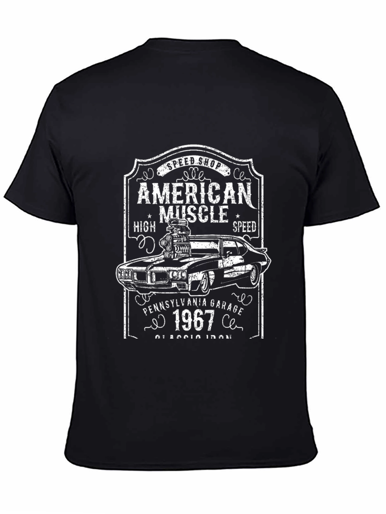 American Muscle Car 1967 Black T-Shirt