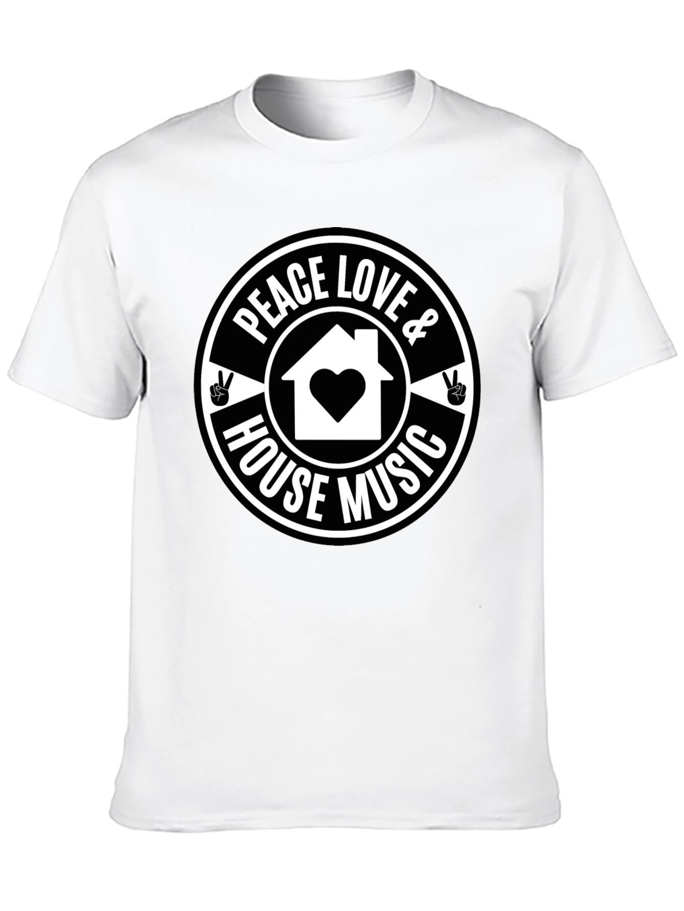 Peace Love & House Music Graphic T-Shirt