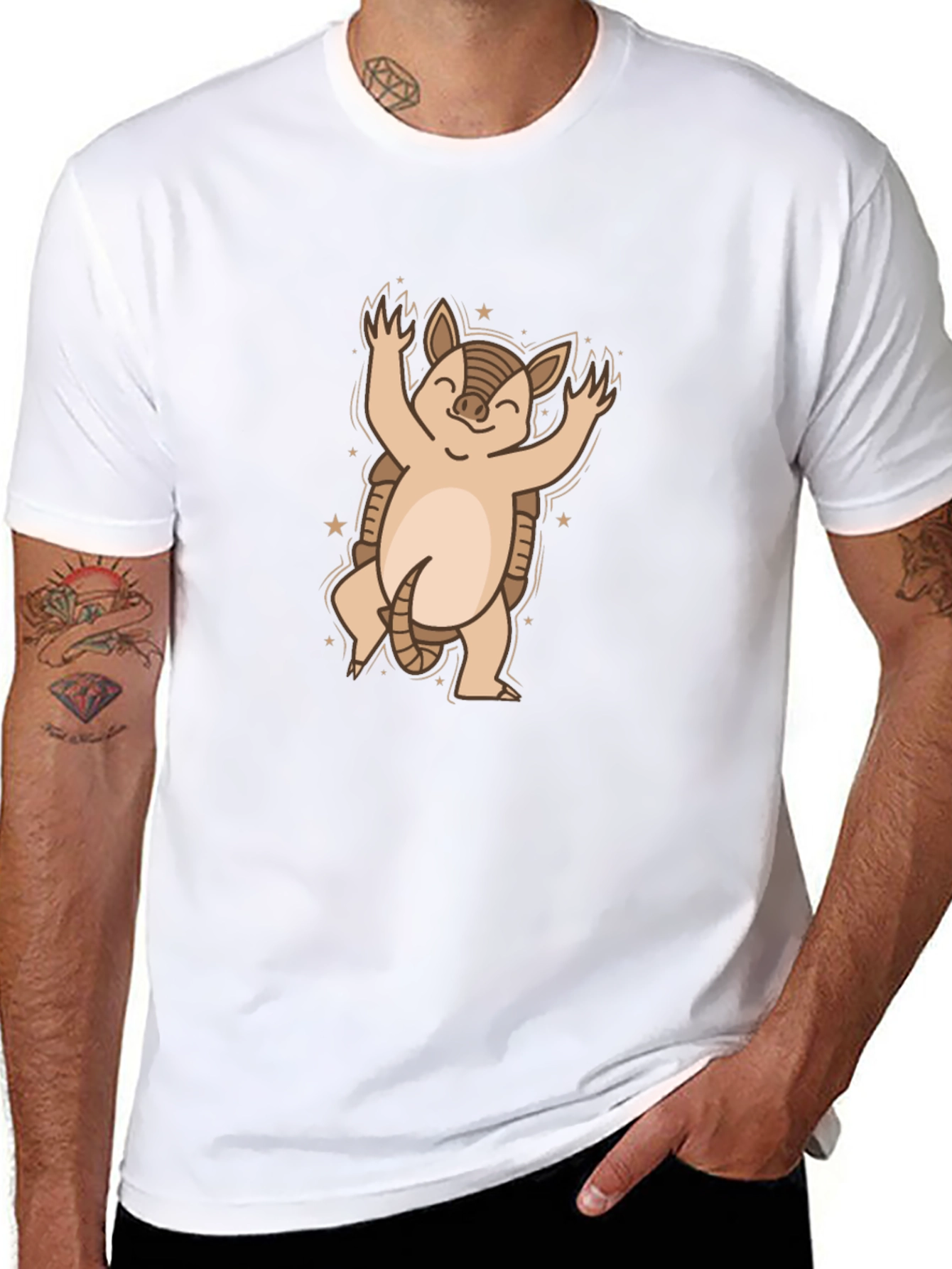 Armadillo Graphic Tee - Cute Cartoon Animal Shirt