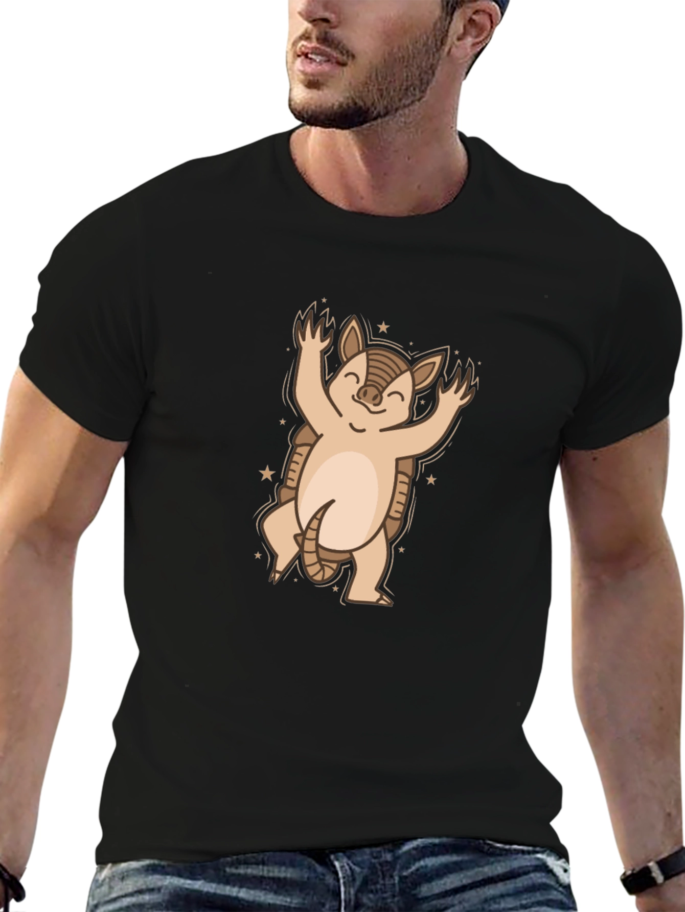 Armadillo Graphic Tee - Cute Cartoon Animal Shirt