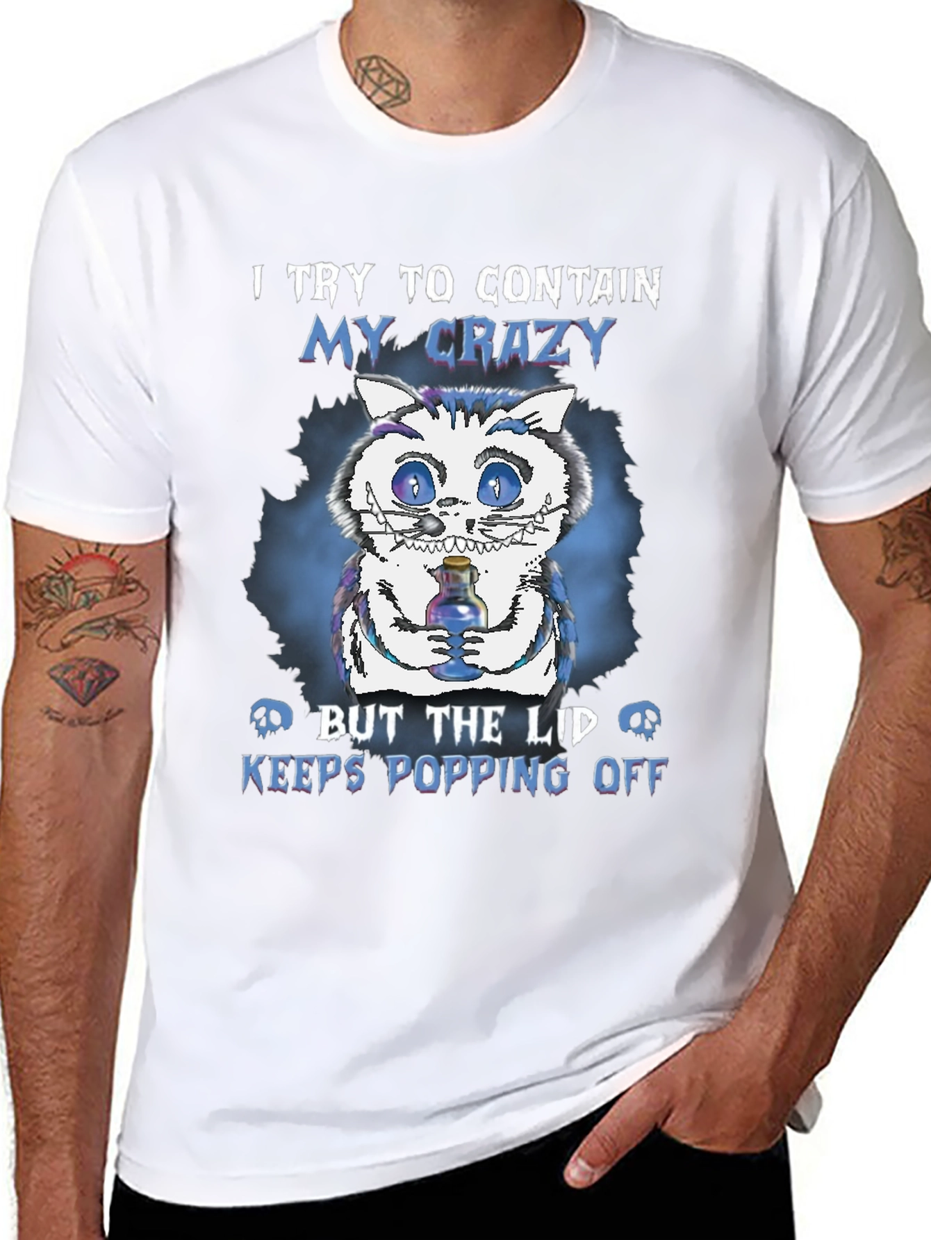 Crazy Cat T-Shirt: Lid Keeps Popping Off