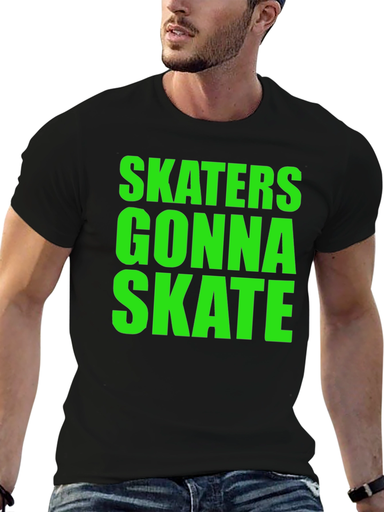 Skaters Gonna Skate Graphic Tee - Black