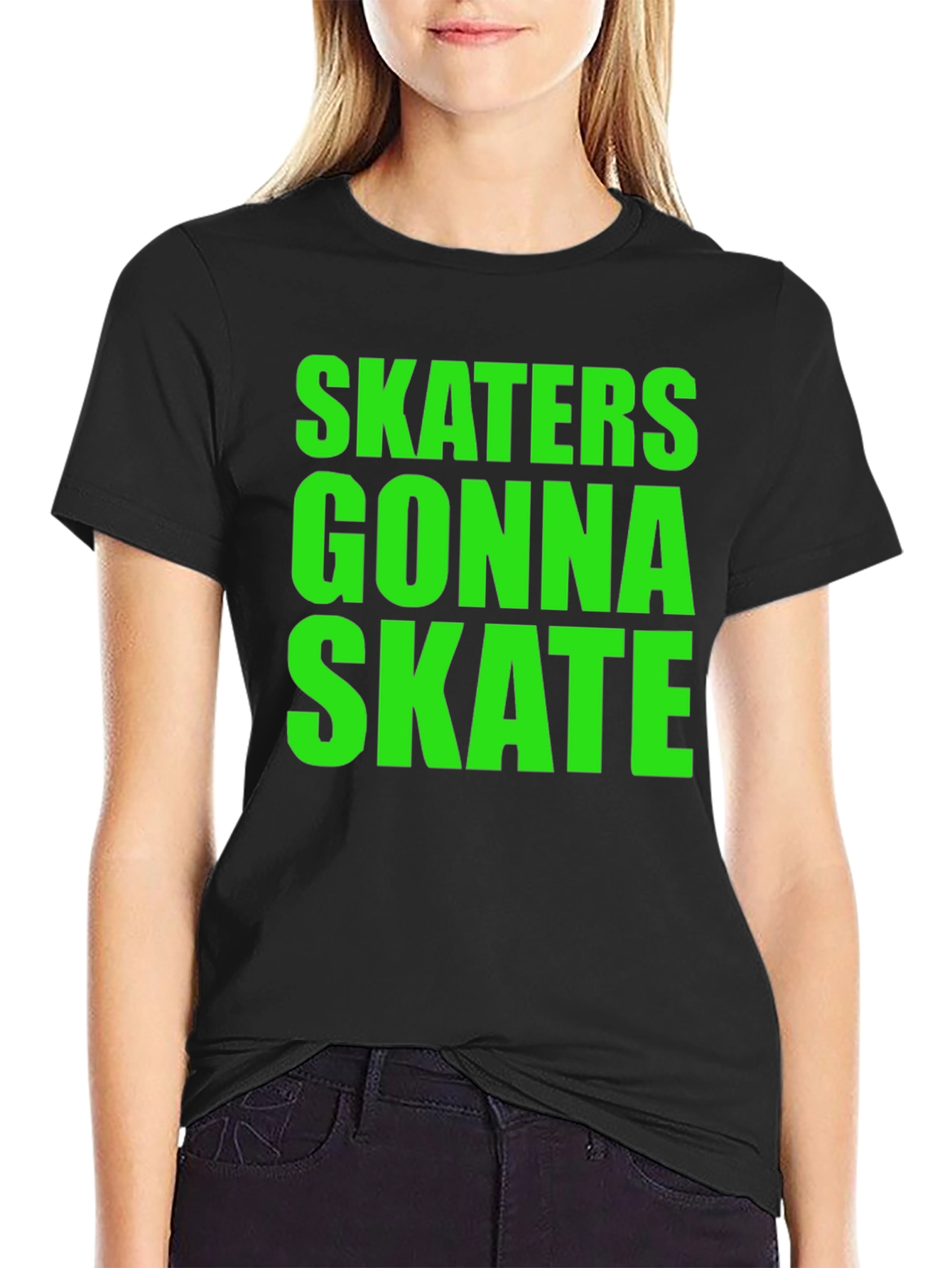 Skaters Gonna Skate Graphic Tee - Black