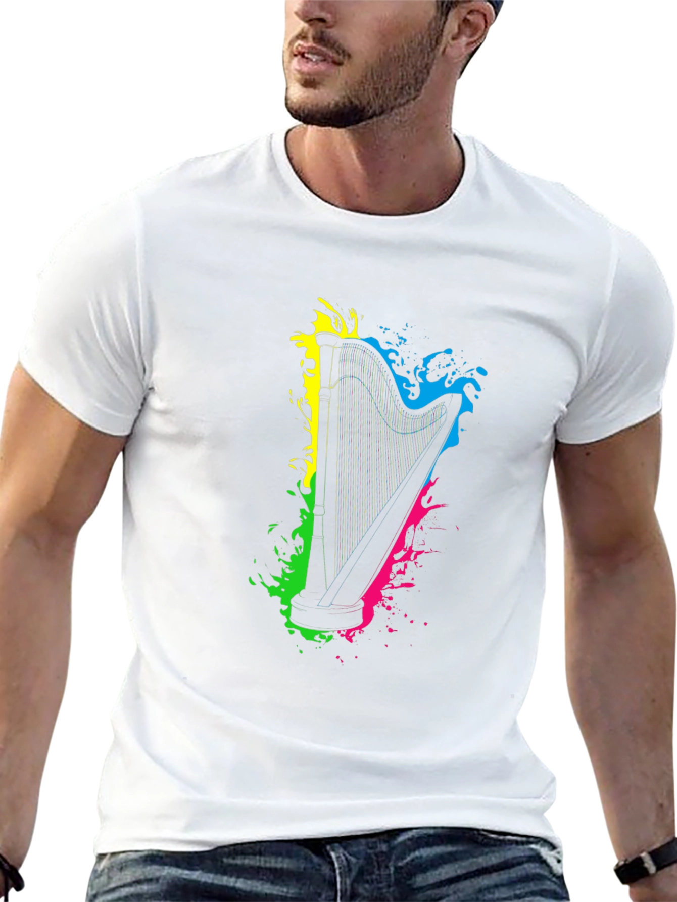 Harp Splash Graphic Black T-Shirt