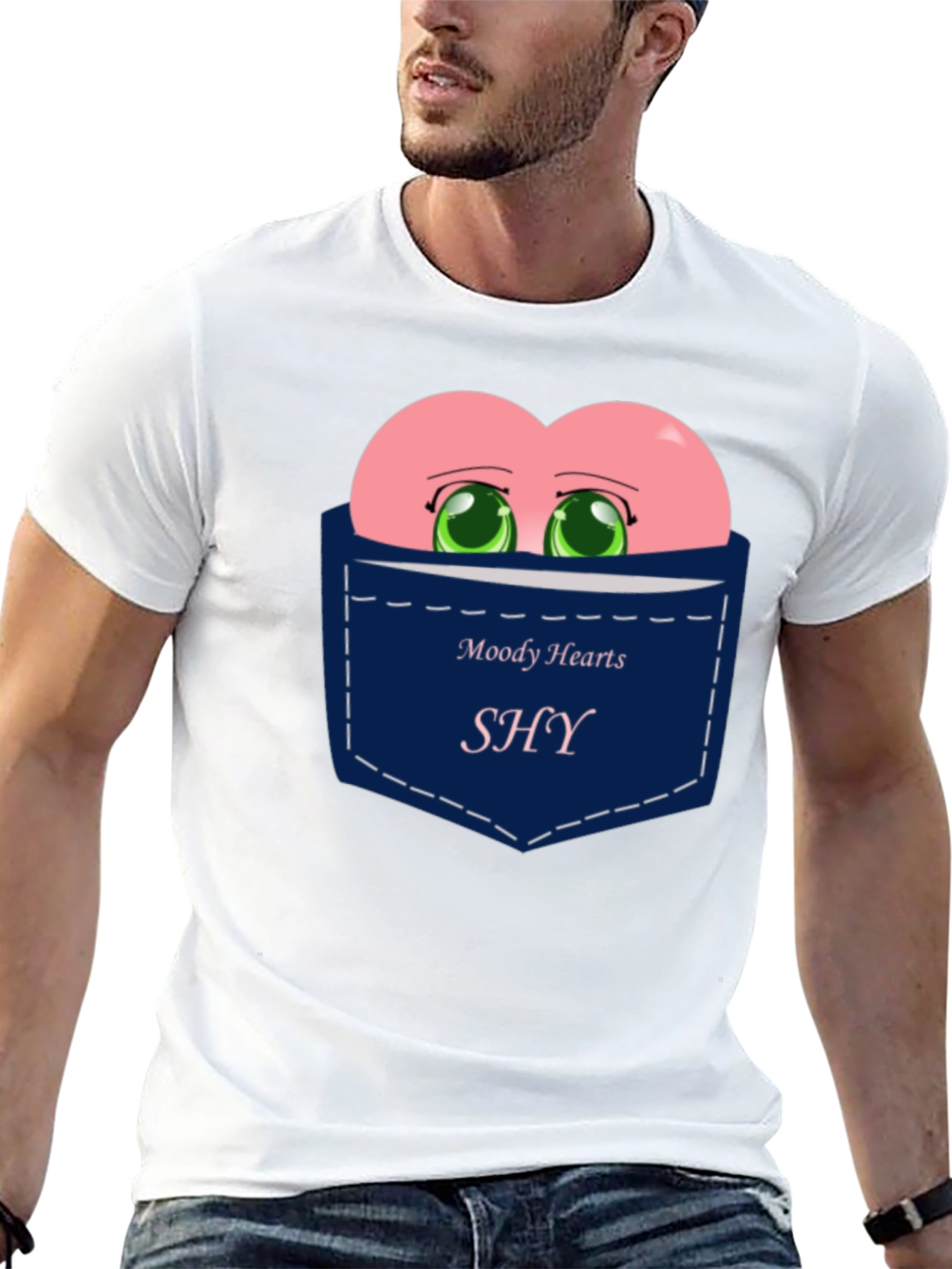 Moody Hearts SHY Pocket Graphic Tee - Black