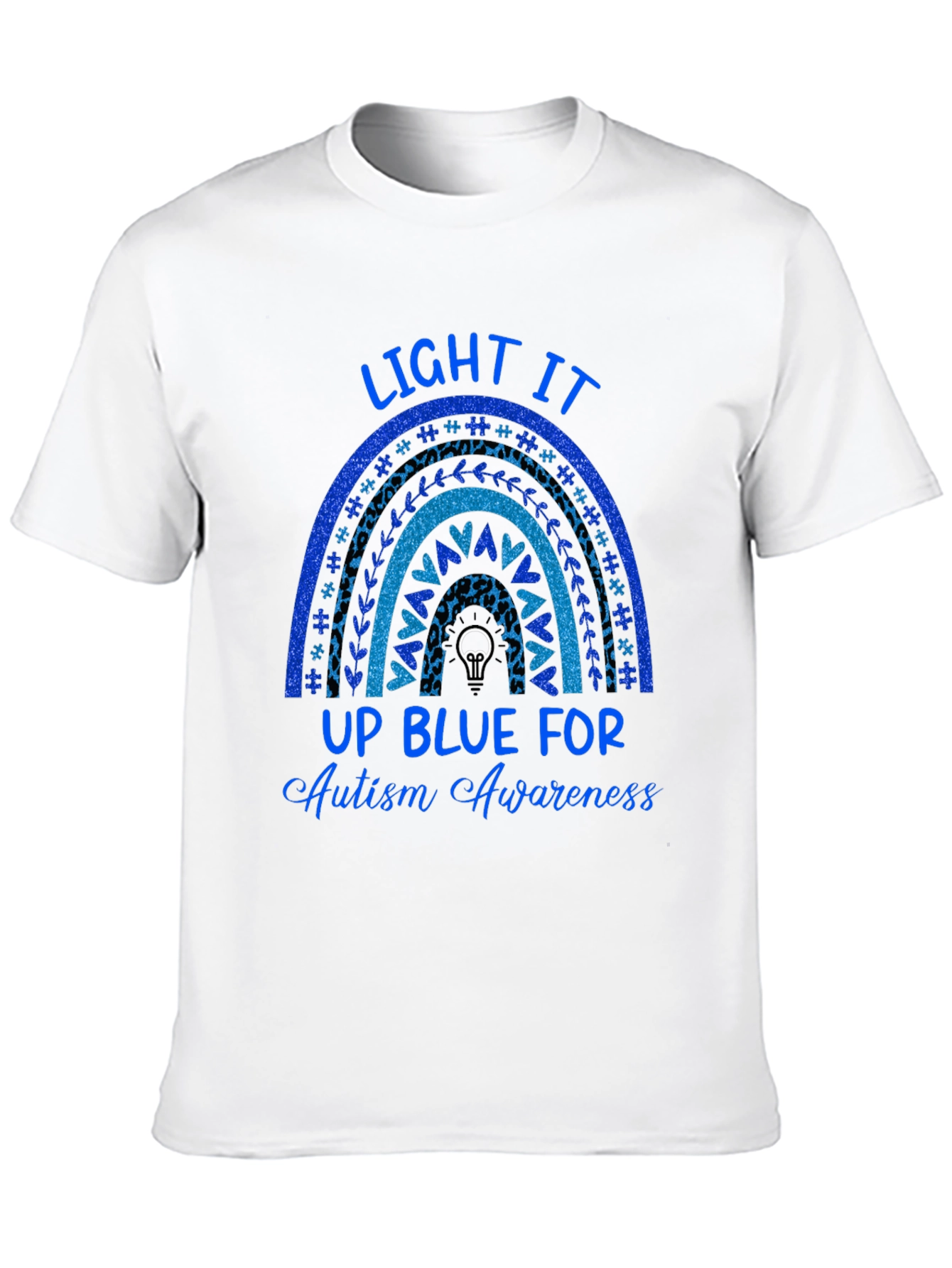 Autism Awareness Blue Rainbow T-Shirt