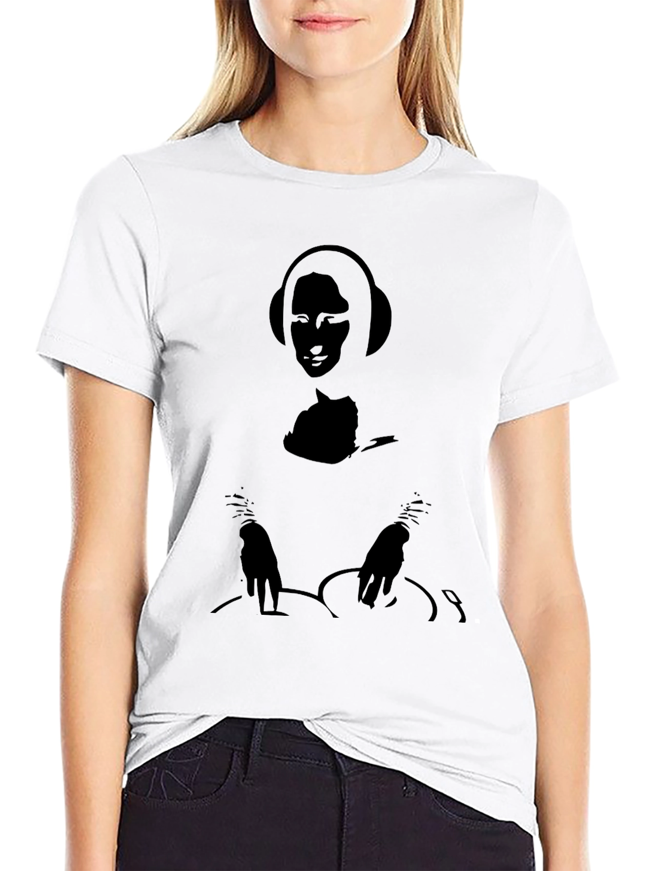 DJ Mona Lisa Black Graphic Tee