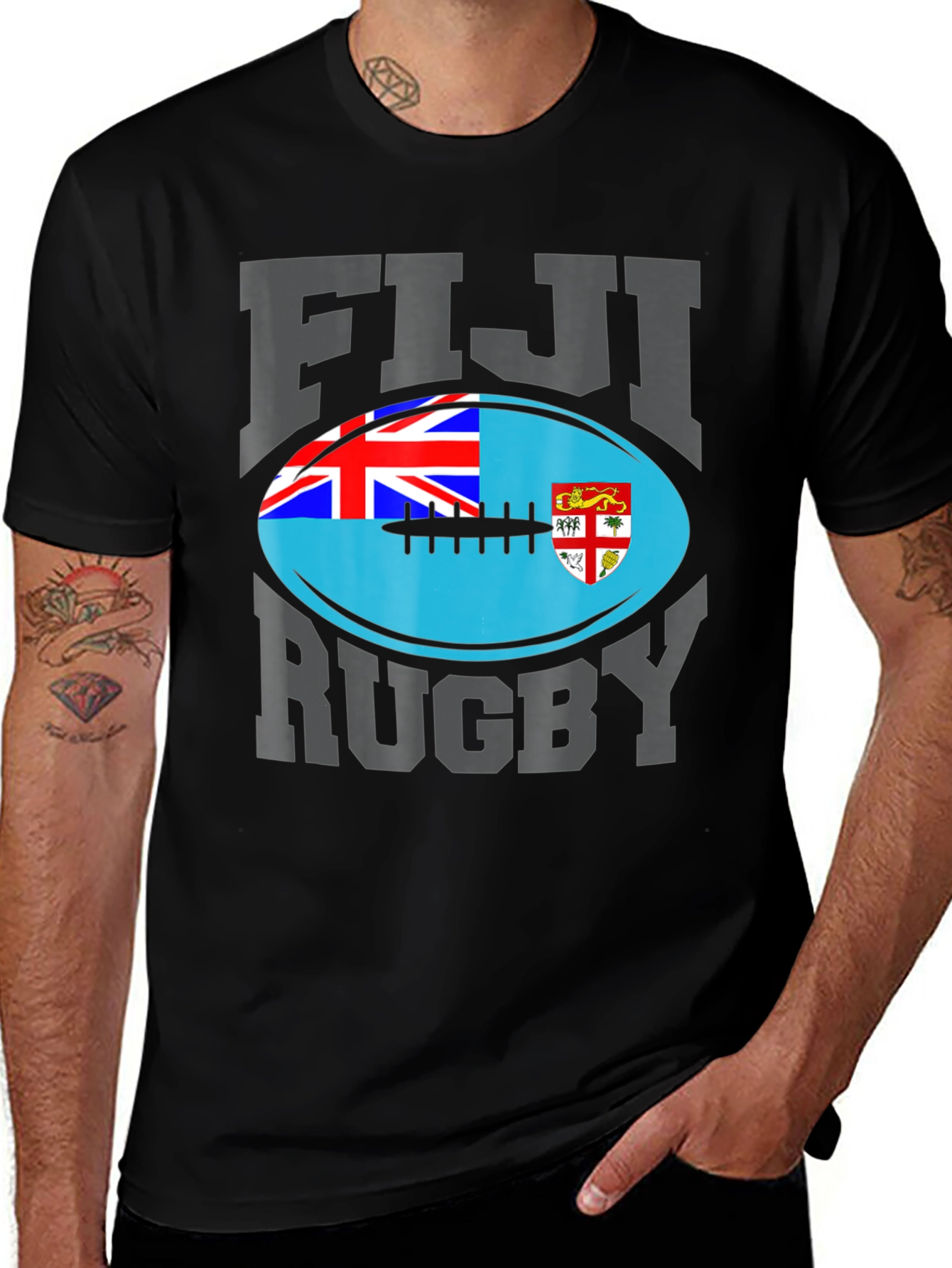 Fiji Rugby T-Shirt - National Flag Design