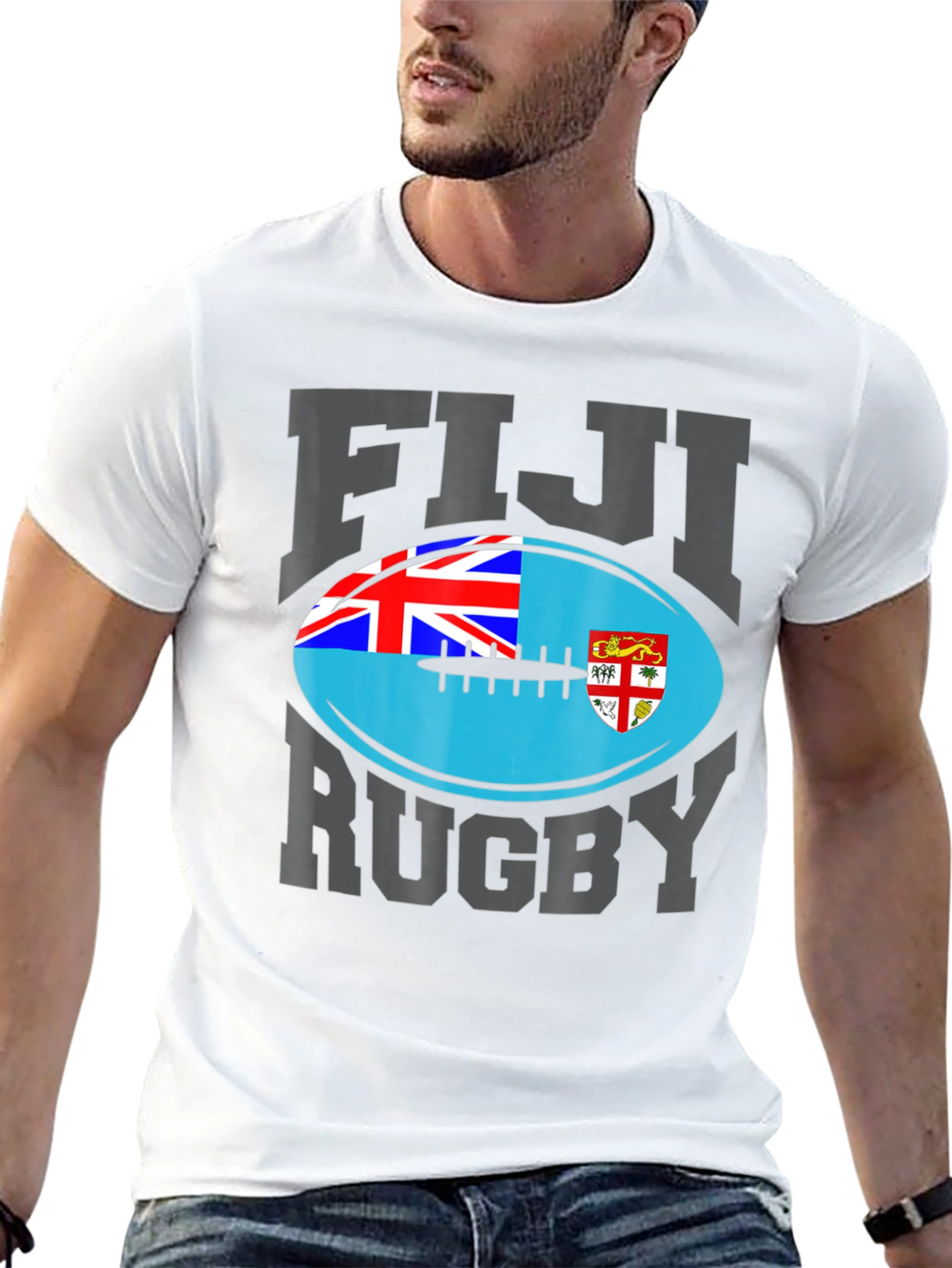 Fiji Rugby T-Shirt - National Flag Design