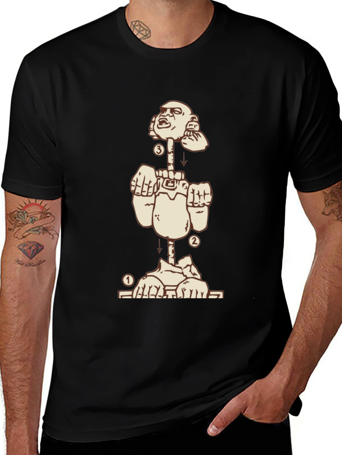 Deconstructed Man Graphic Tee - Black