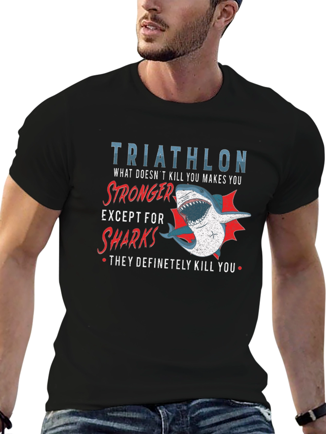 Triathlon Shark T-Shirt - Funny Athlete Tee