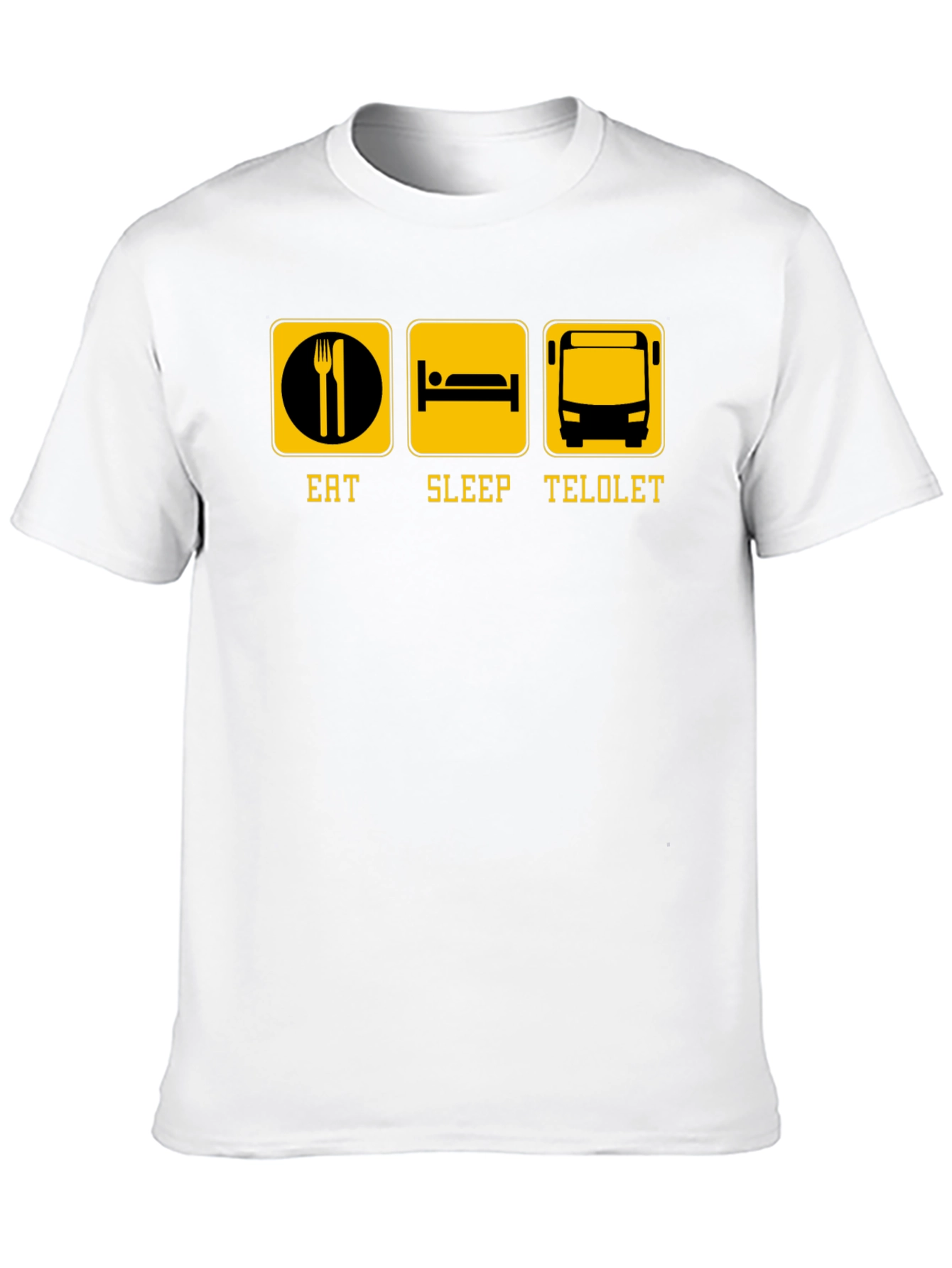 Eat Sleep Telolet Graphic Tee - Black Crew Neck