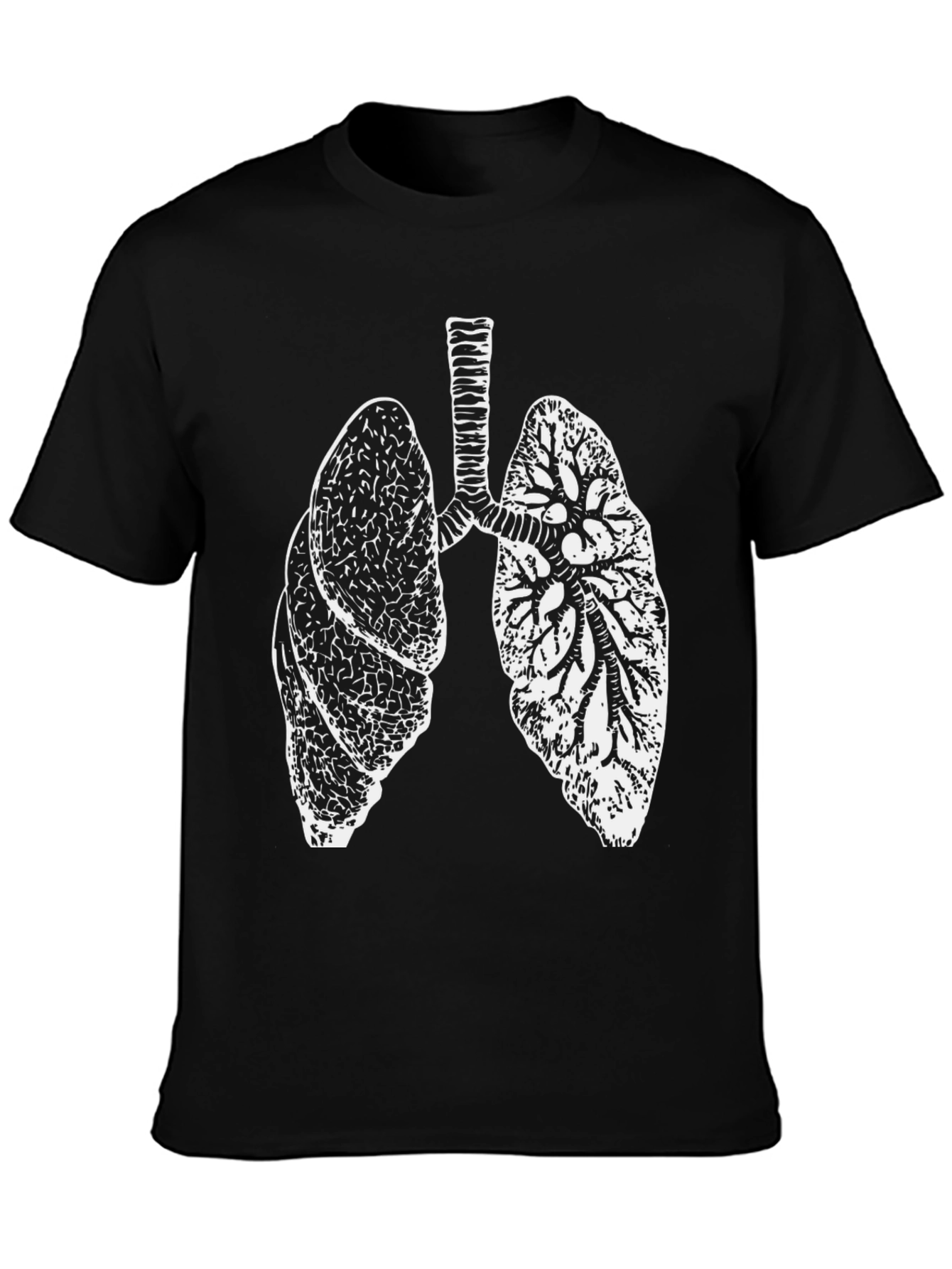 Anatomical Lungs Graphic T-Shirt - Black Cotton Tee