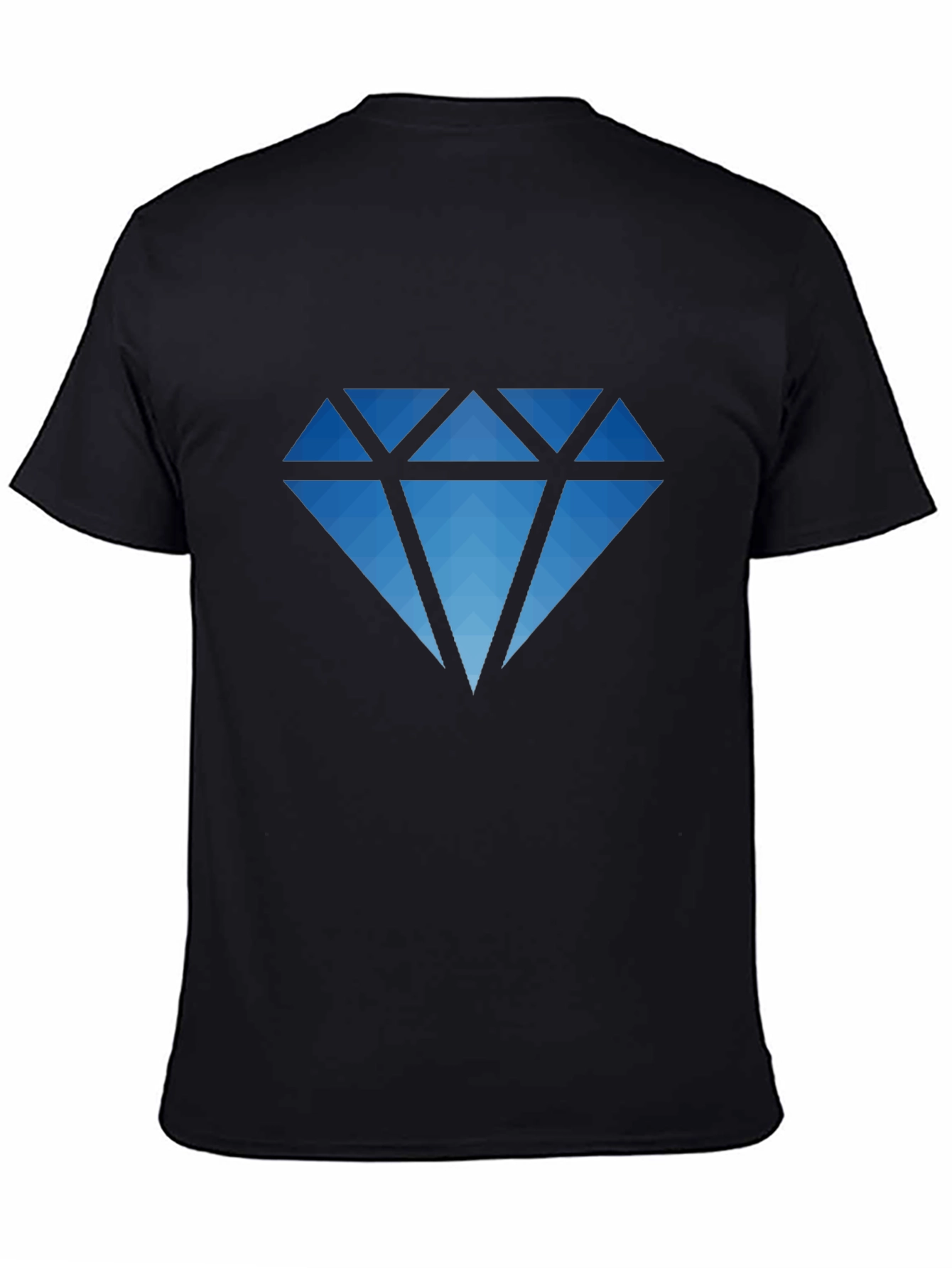Geometric Diamond Graphic Black T-Shirt
