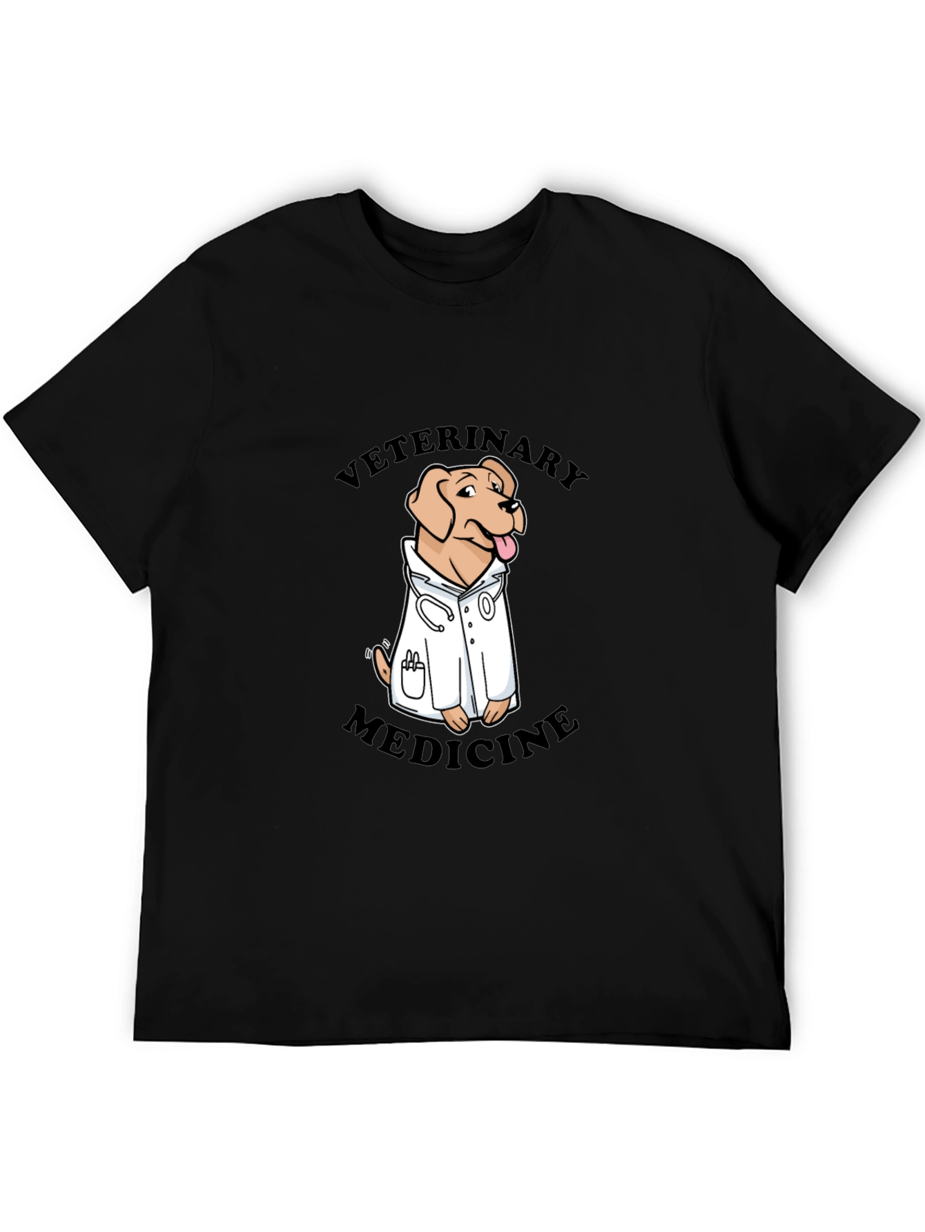 Veterinary Medicine Dog T-Shirt - Black Cotton Blend