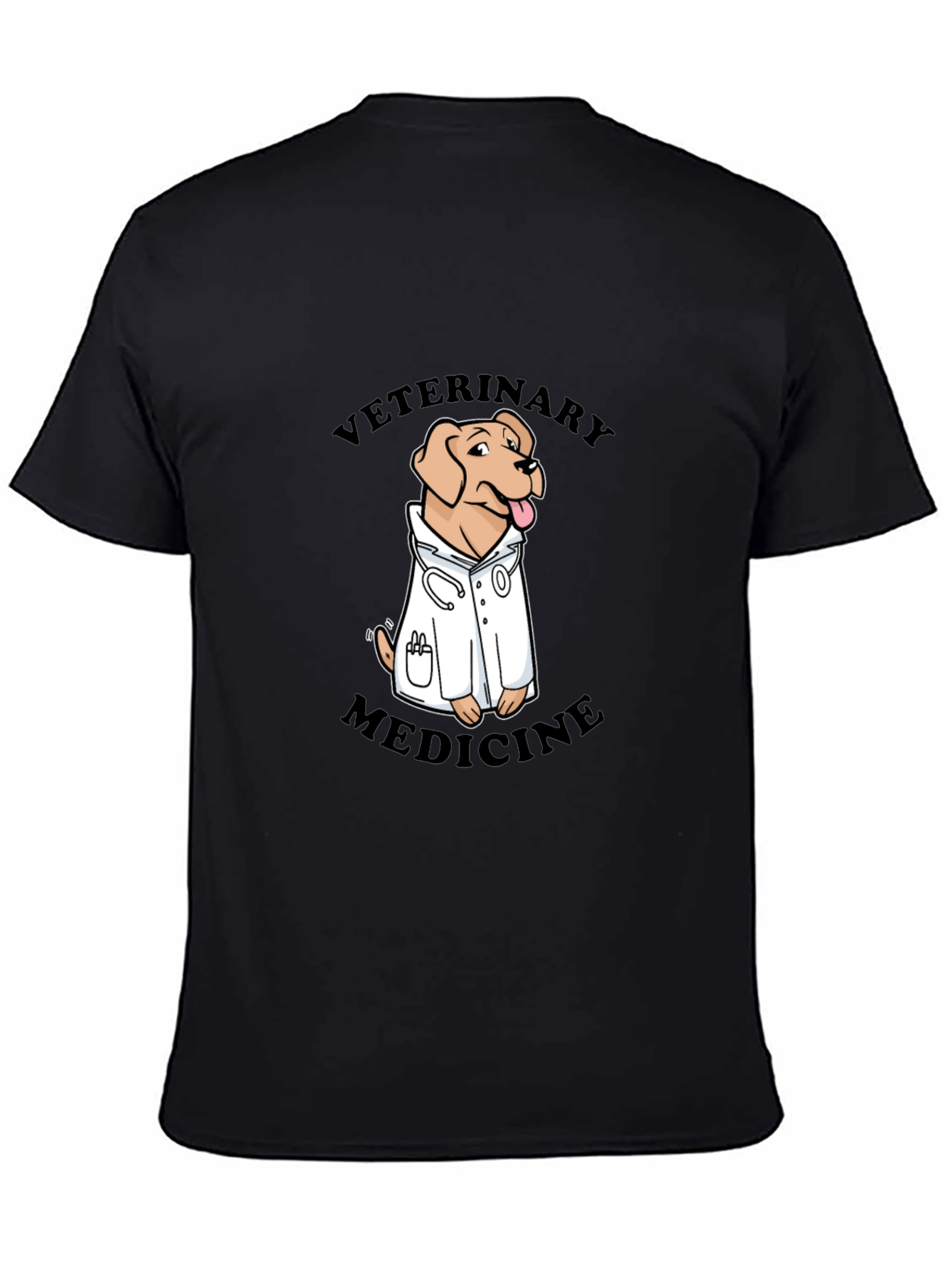 Veterinary Medicine Dog T-Shirt - Black Cotton Blend