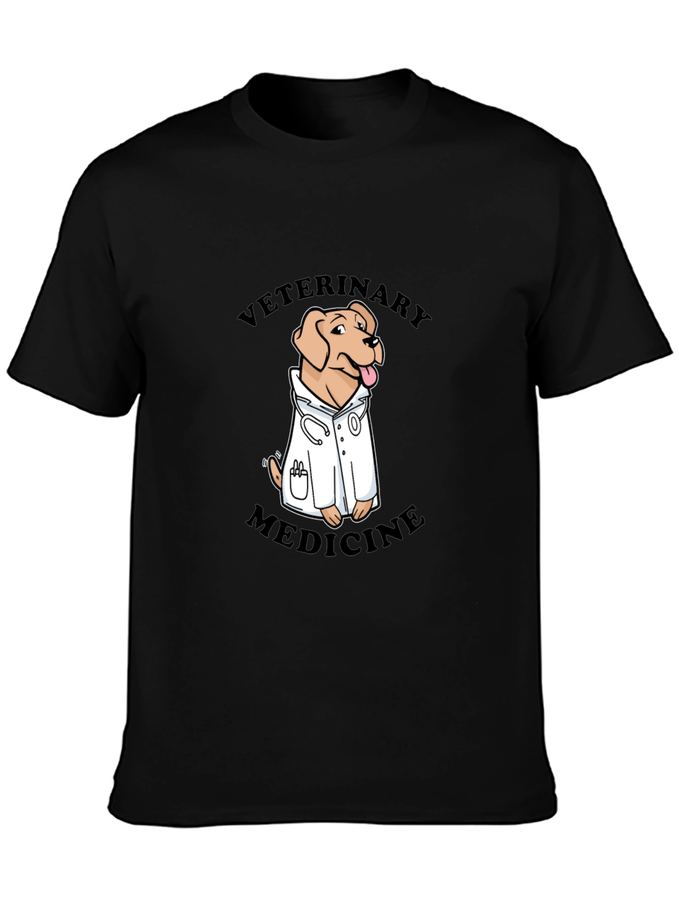 Veterinary Medicine Dog T-Shirt - Black Cotton Blend