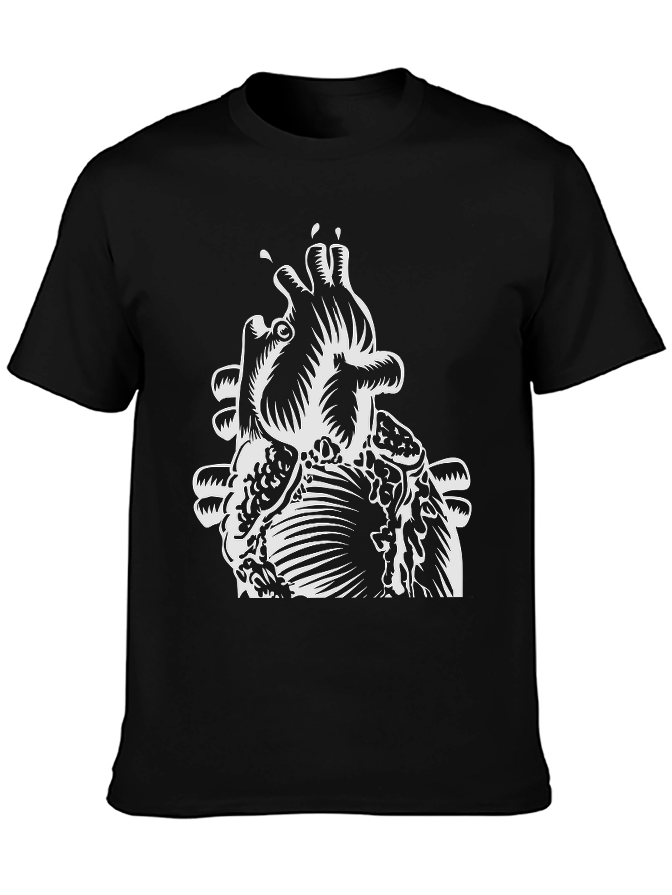 Anatomical Heart Graphic Tee - Mens Black T-Shirt