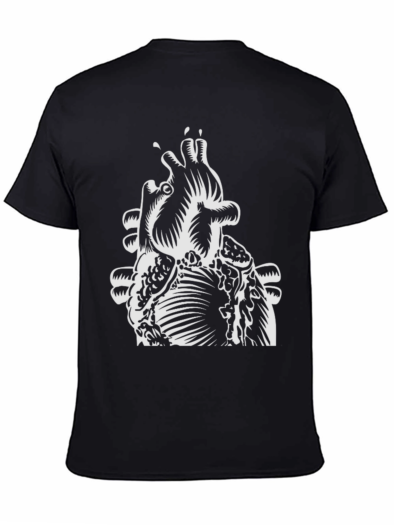 Anatomical Heart Graphic Tee - Mens Black T-Shirt
