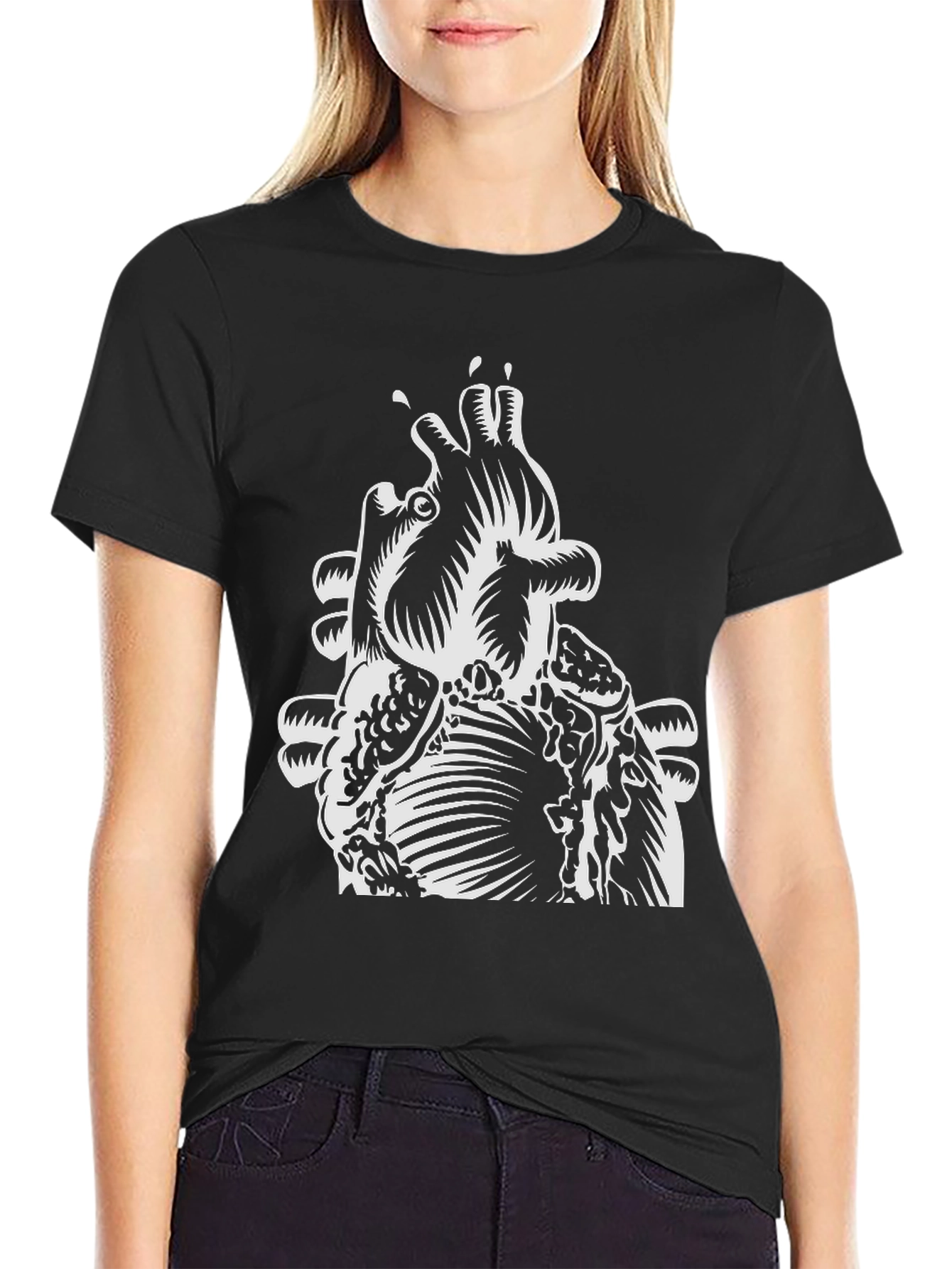 Anatomical Heart Graphic Tee - Mens Black T-Shirt