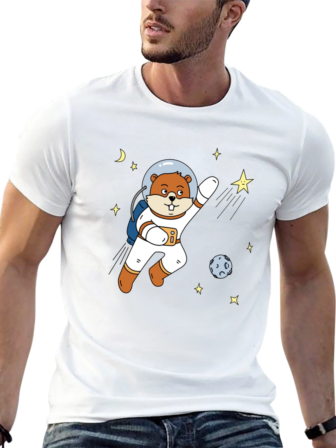 Astronaut Beaver T-Shirt - Space Adventure