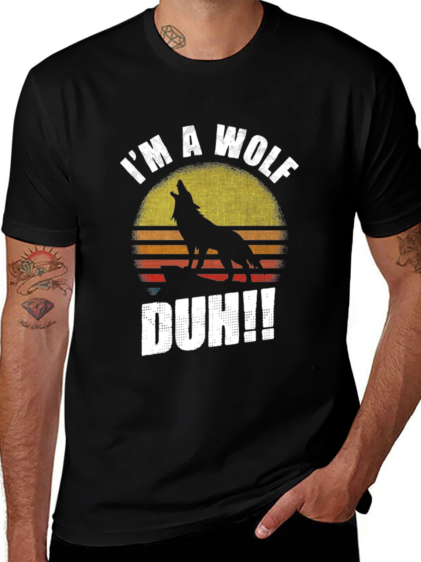 Im A Wolf Duh!! Mens Graphic T-Shirt