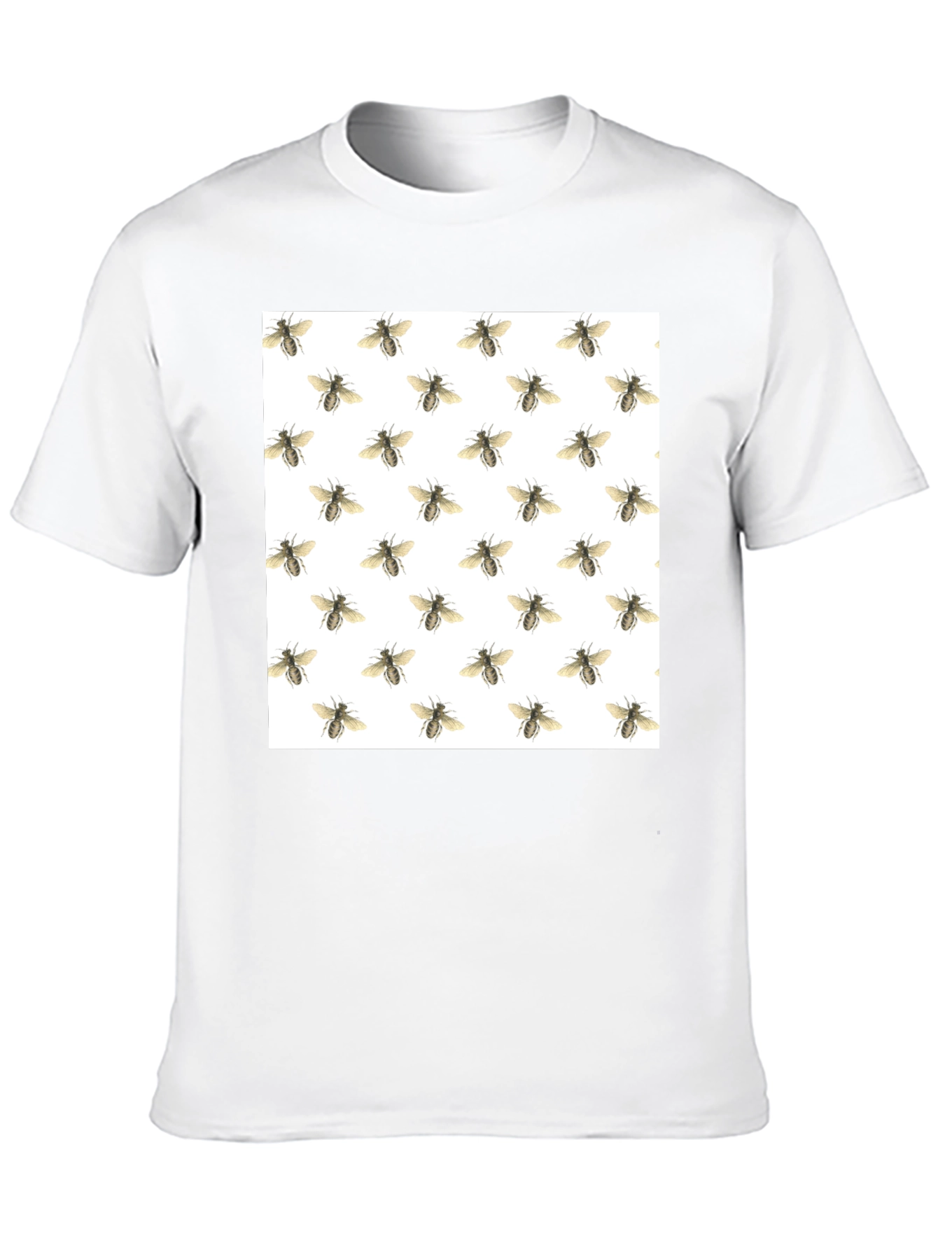 Bee Pattern Black T-Shirt