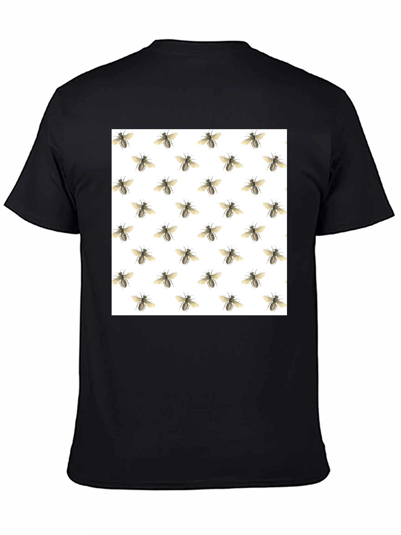 Bee Pattern Black T-Shirt