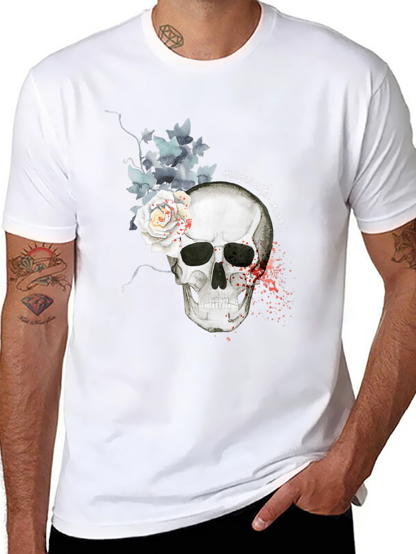 Memento Mori Skull & Rose Graphic Tee